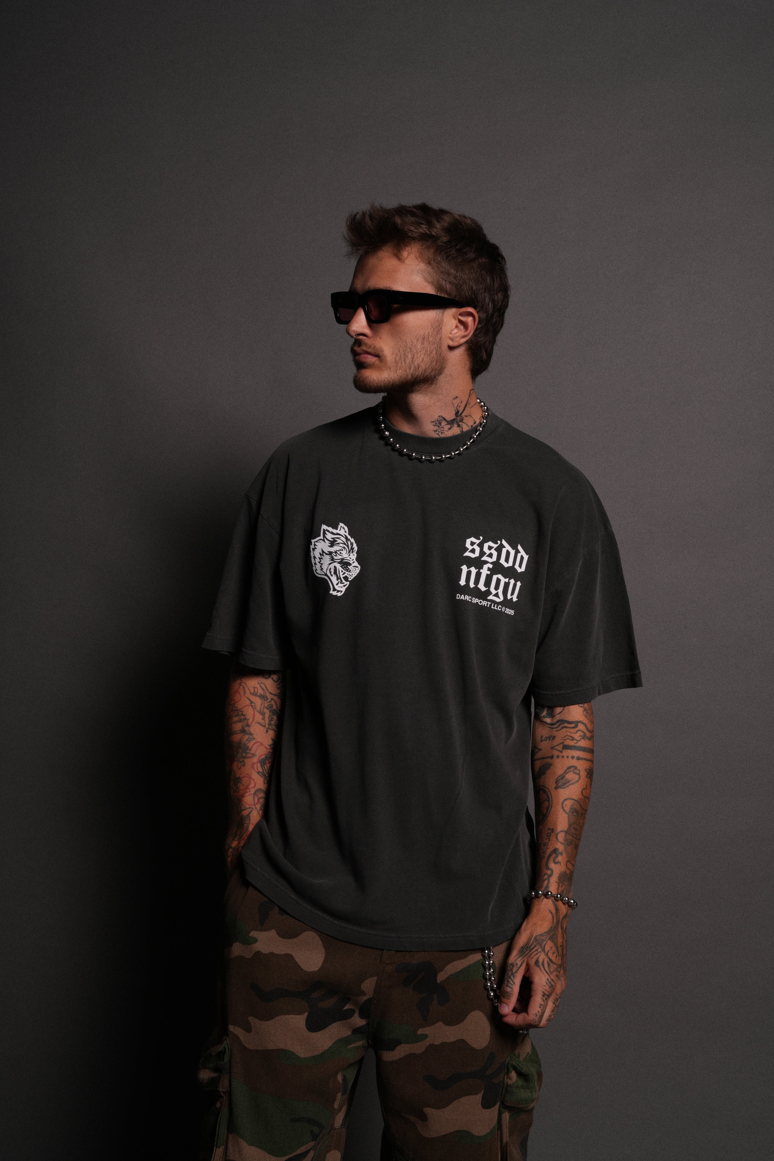 Darc Sport Born Stoic Oversized Tee Wolf Gray Sz M