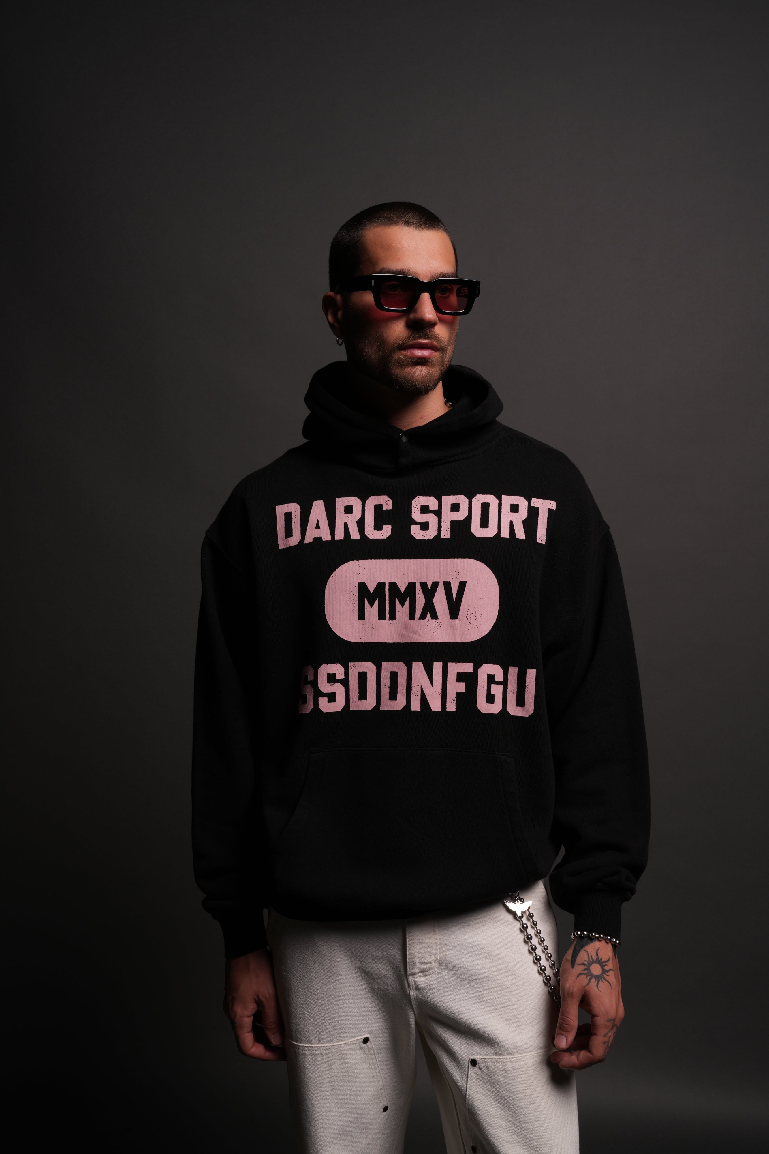 Darc Sport Wolves Forever Pierce Hoodie Black / Pink Sz L