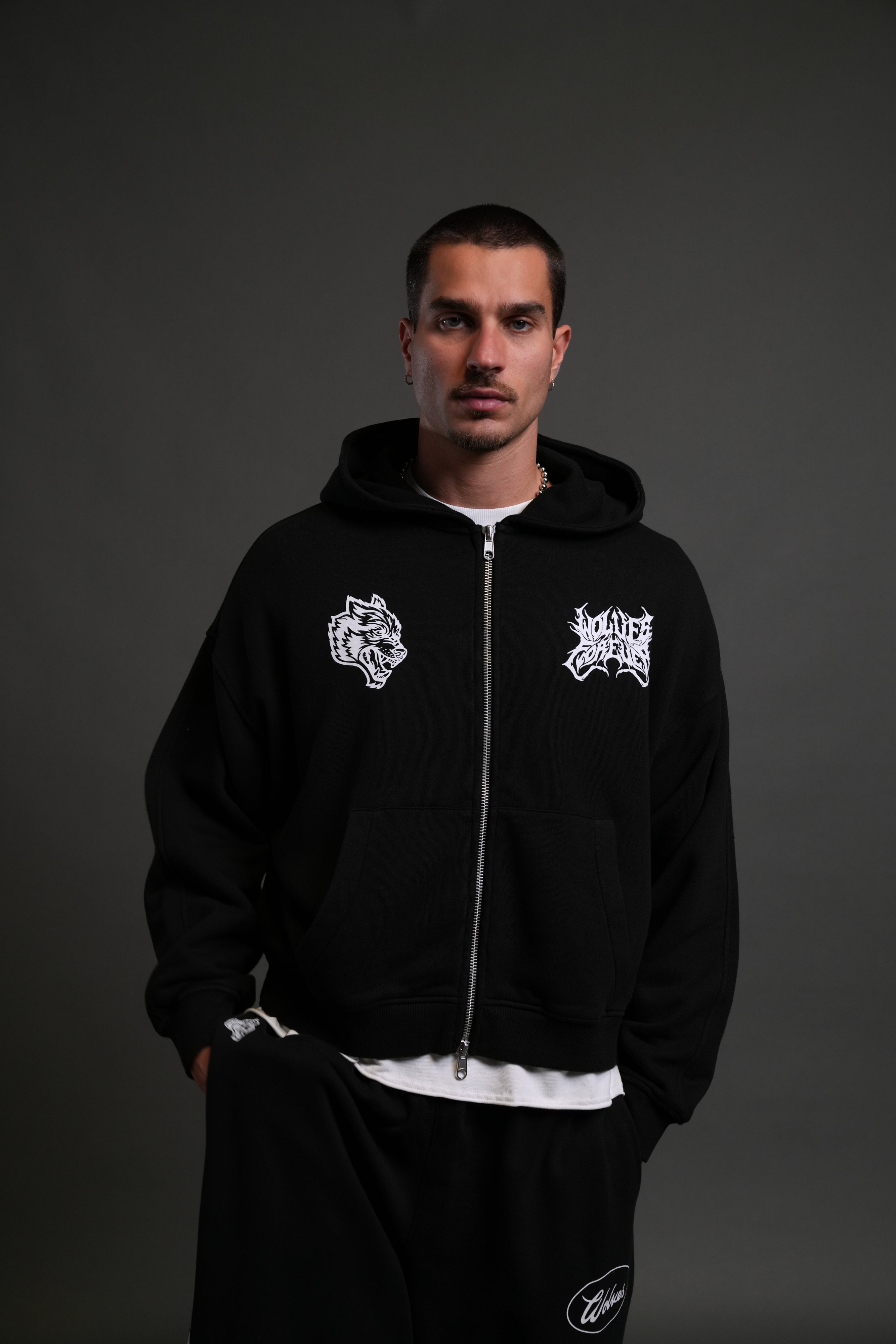 Darc Sport Metal Camo Darco Double Zip Hoodie Black Sz L