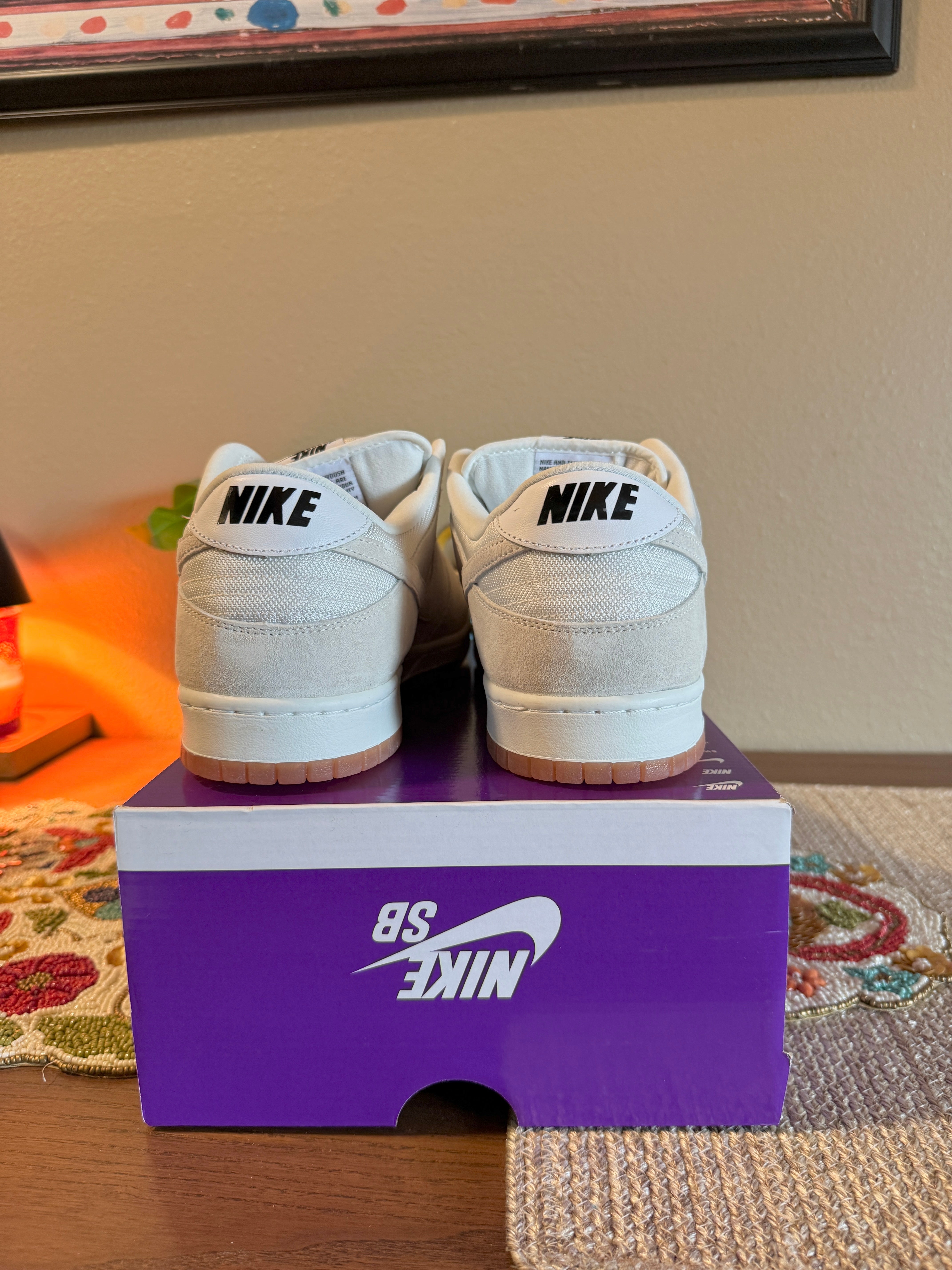 Nike SB Dunk Low Pro B Pale Ivory Size 15 MISSING LID