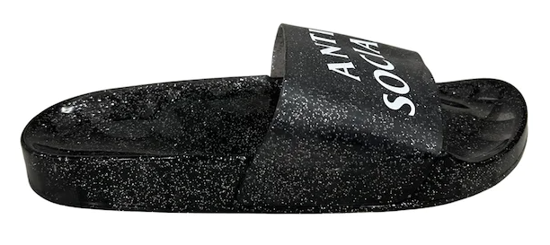 Anti Social Social Club Slide Everything Glitters at the Beginning Black (SIZE 9/40) (NO BOX)