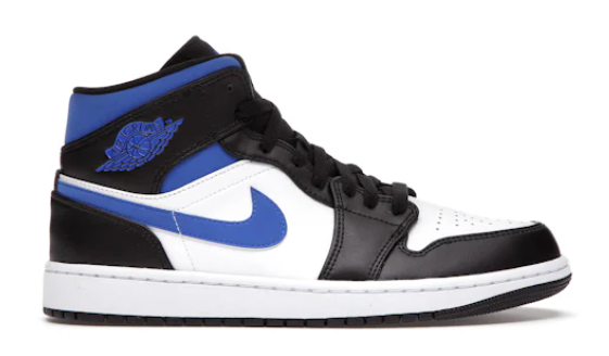 Jordan 1 Mid White Black Racer Blue (SIZE 10)