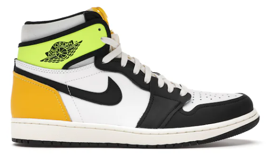 Jordan 1 Retro High White Black Volt University Gold (SIZE 12.5)