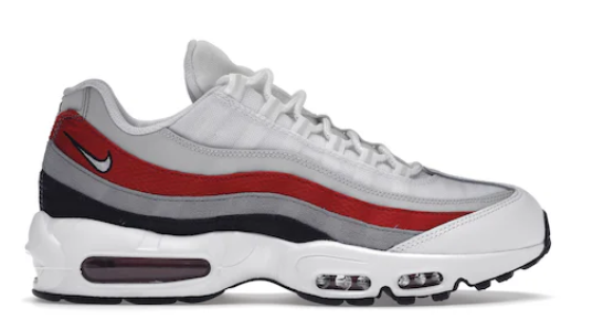 Nike Air Max 95 White Varsity Red Particle Gray (SIZE 11)