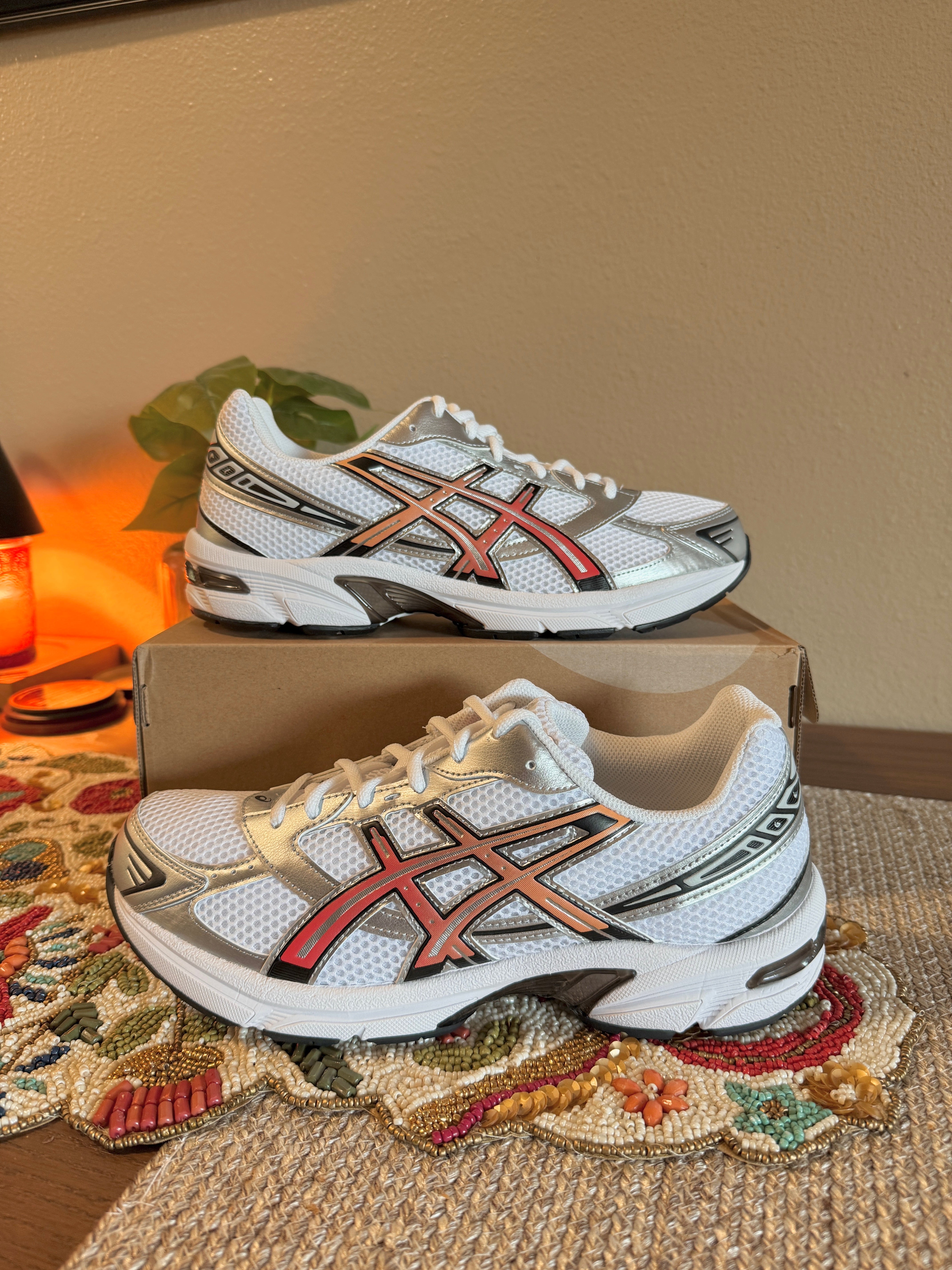 Asics Gel-1130 White Red Snapper Size 10.5