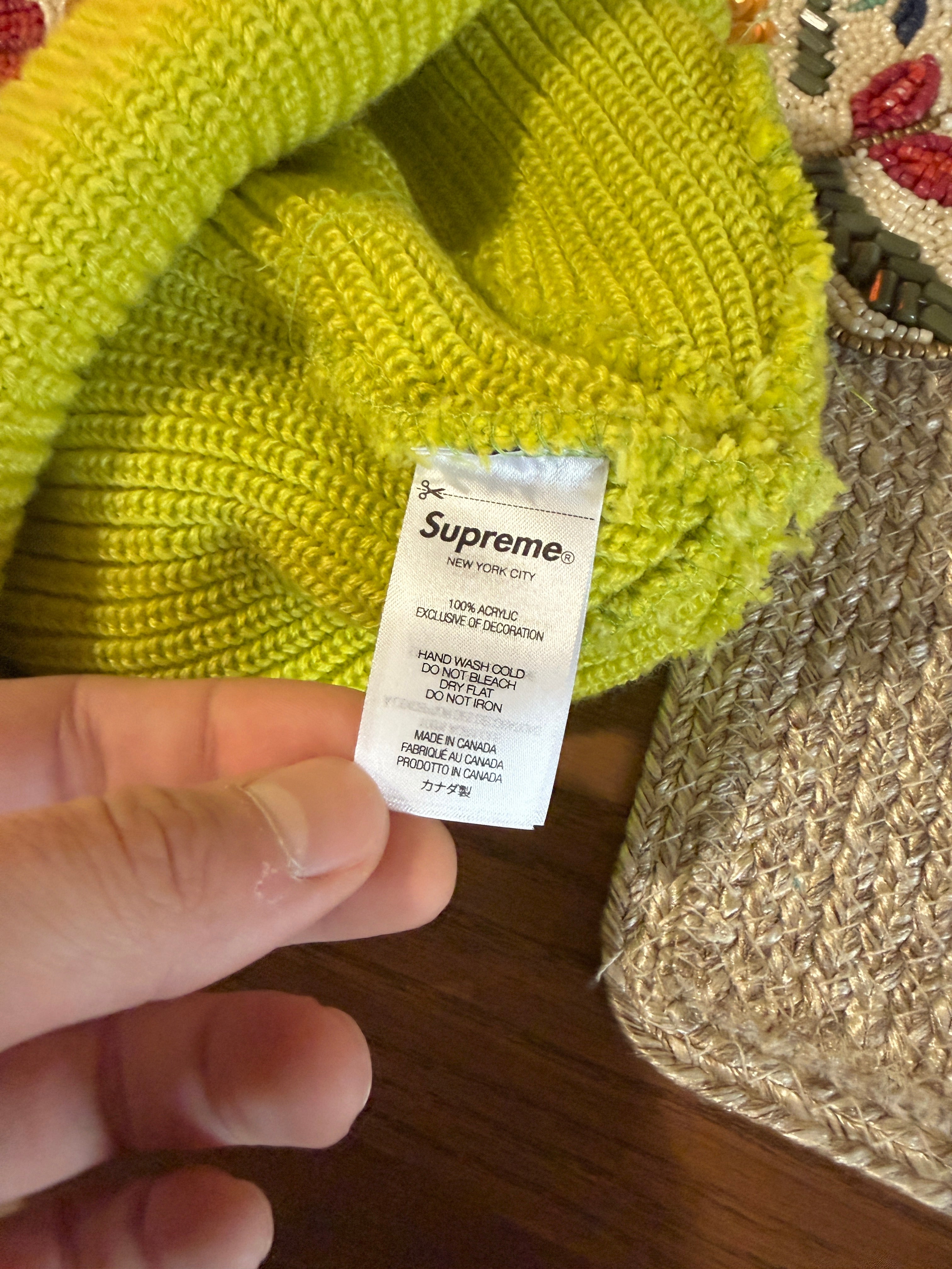 Supreme Loose Gauge Beanie Lime FW24 USED