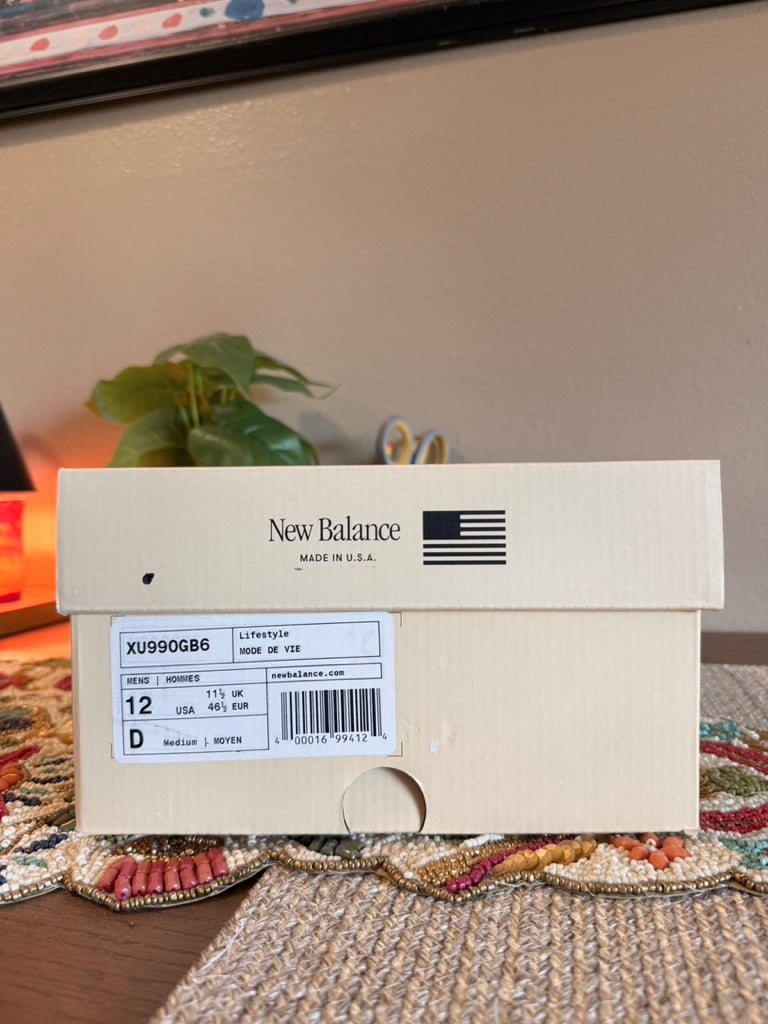 New Balance 990v6 MiUSA White Sea Salt Size 12