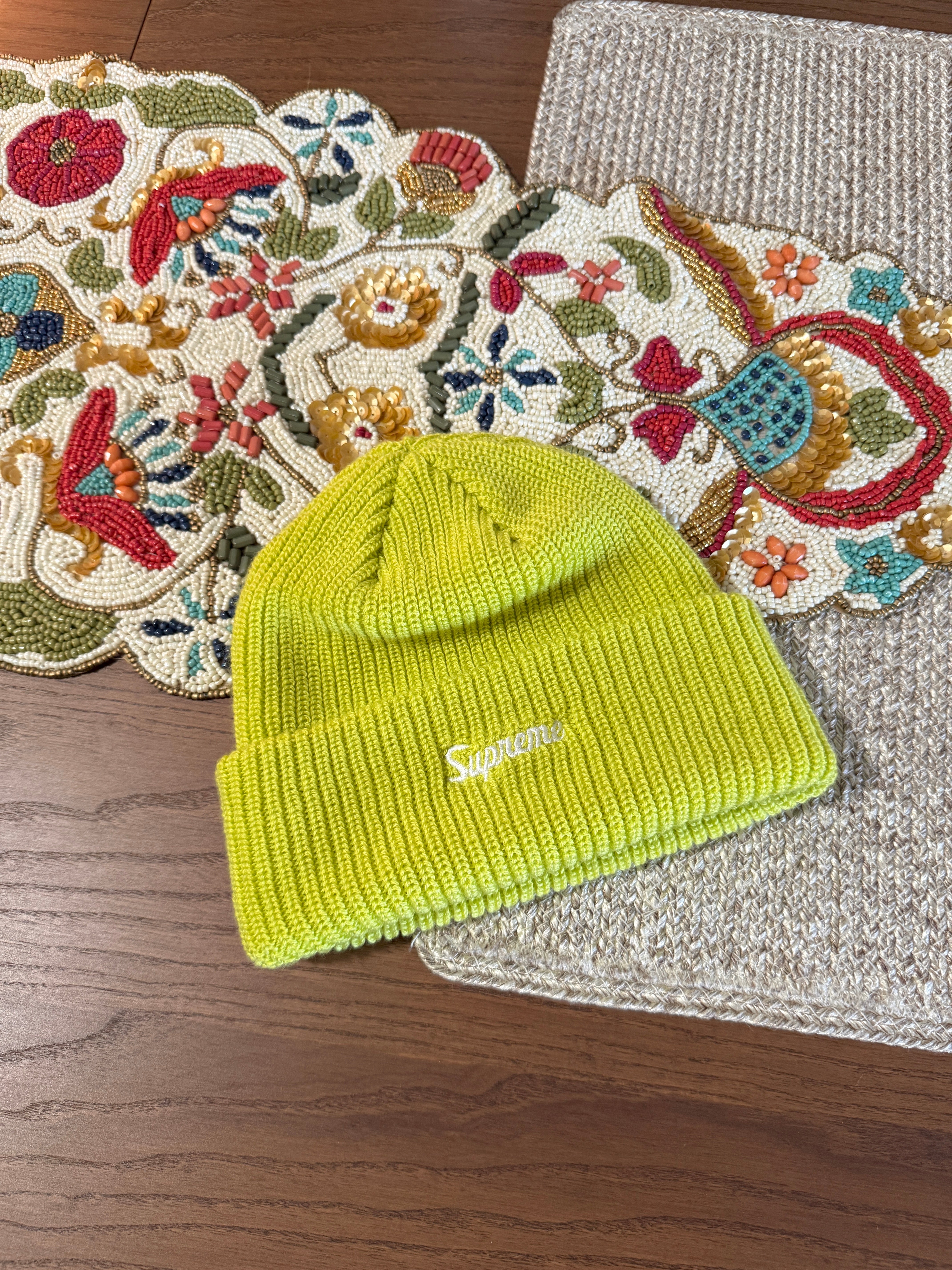 Supreme Loose Gauge Beanie Lime FW24 USED