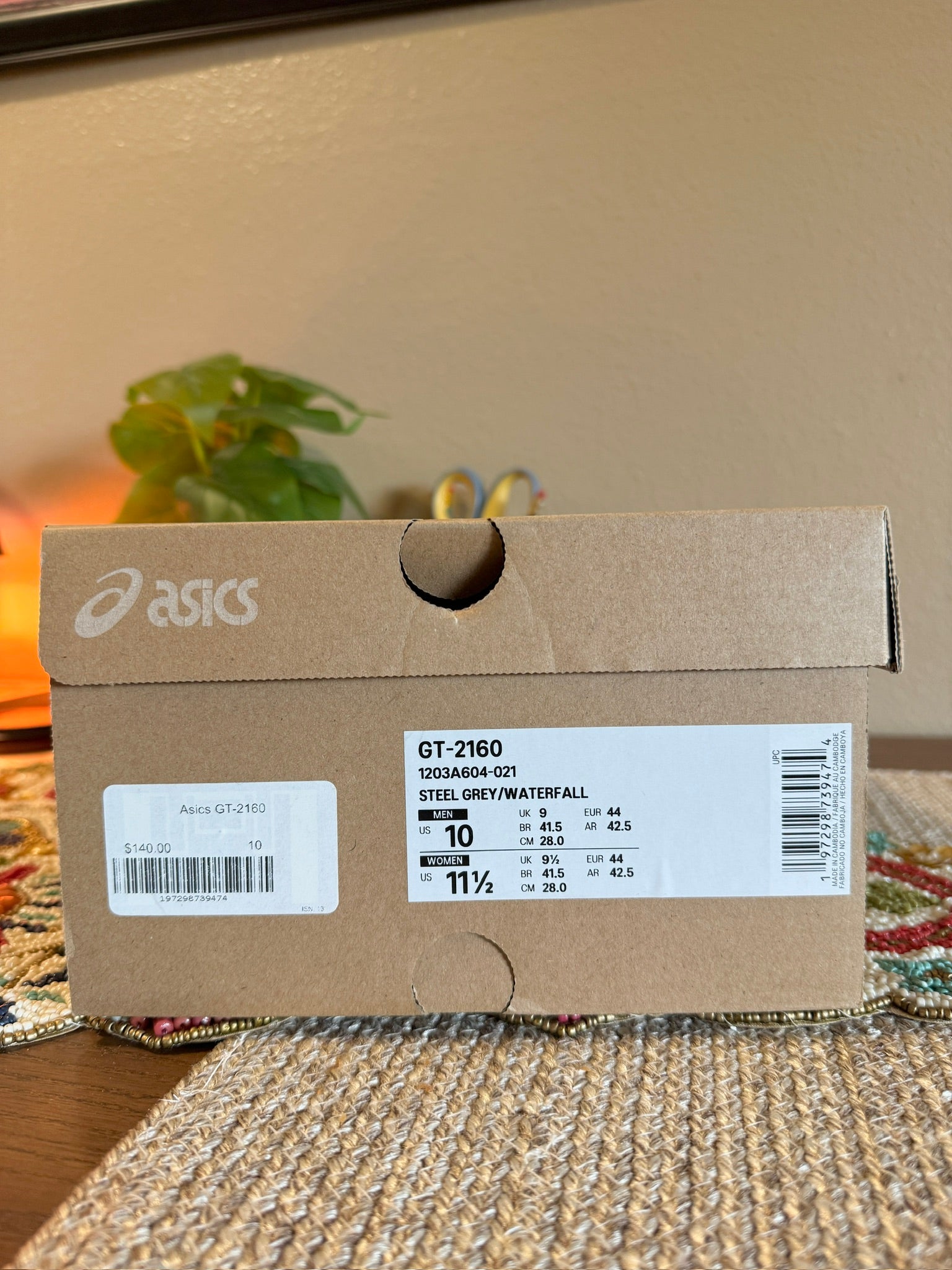 Asics GT-2160 Steel Grey Waterfall Size 10