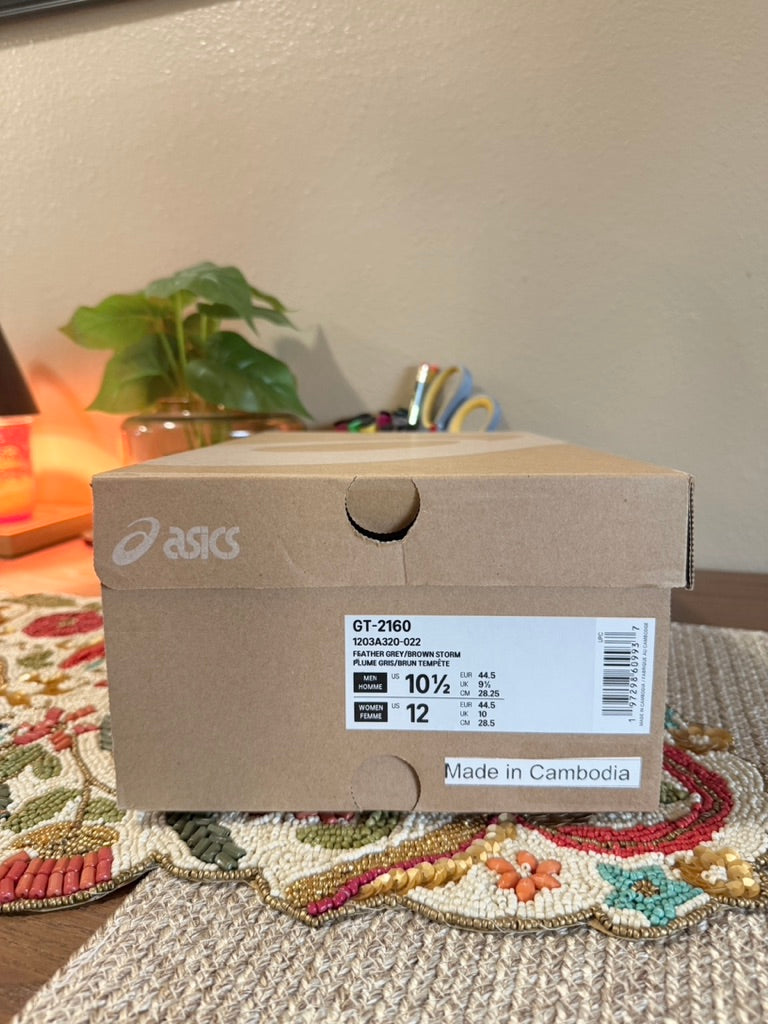 Asics GT-2160 Feather Grey Brown Storm Size 10.5