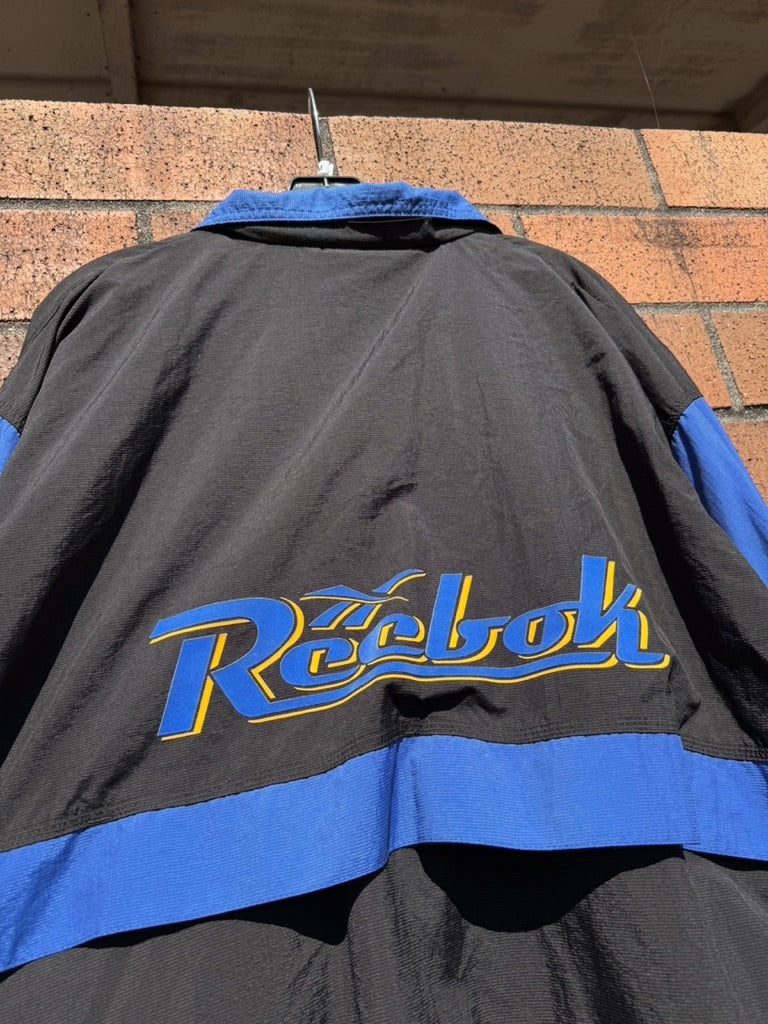 90s Reebok Black / Blue Track Jacket Sz M