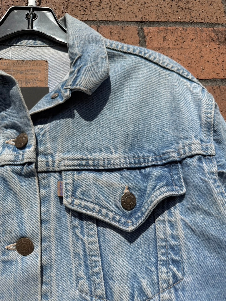 90s Levi's Type 3 Hippie Light Wash Denim Jacket Sz Small