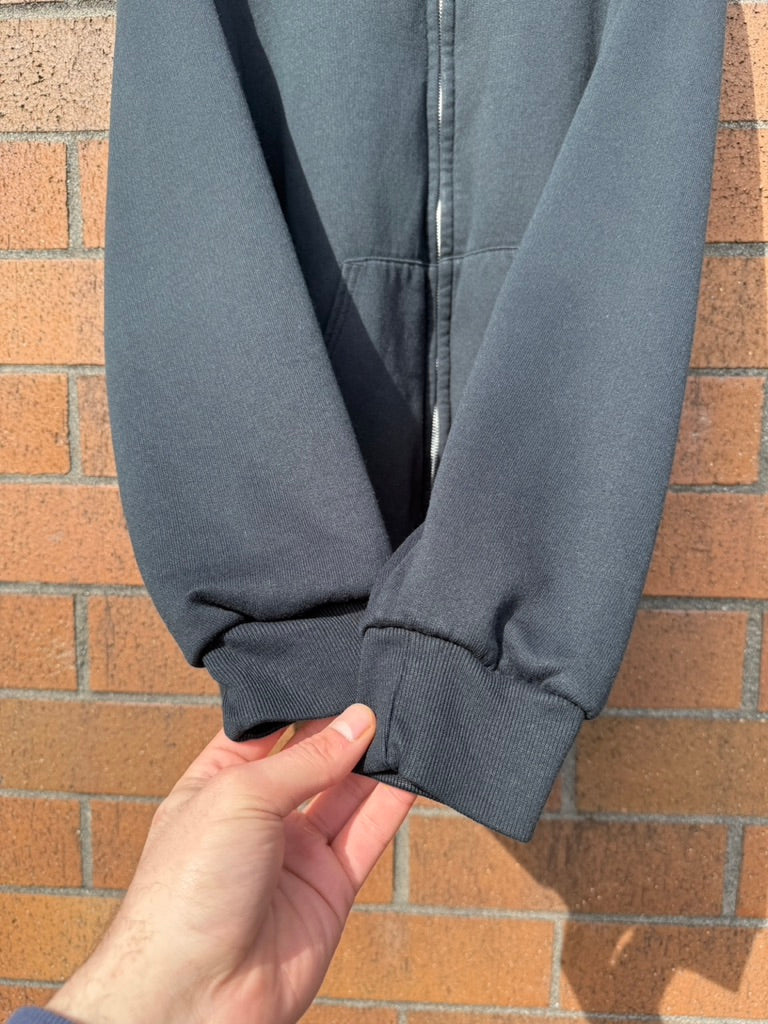 90s Muleskins Black Waffle Lined Zip Up Hoodie Sz XL