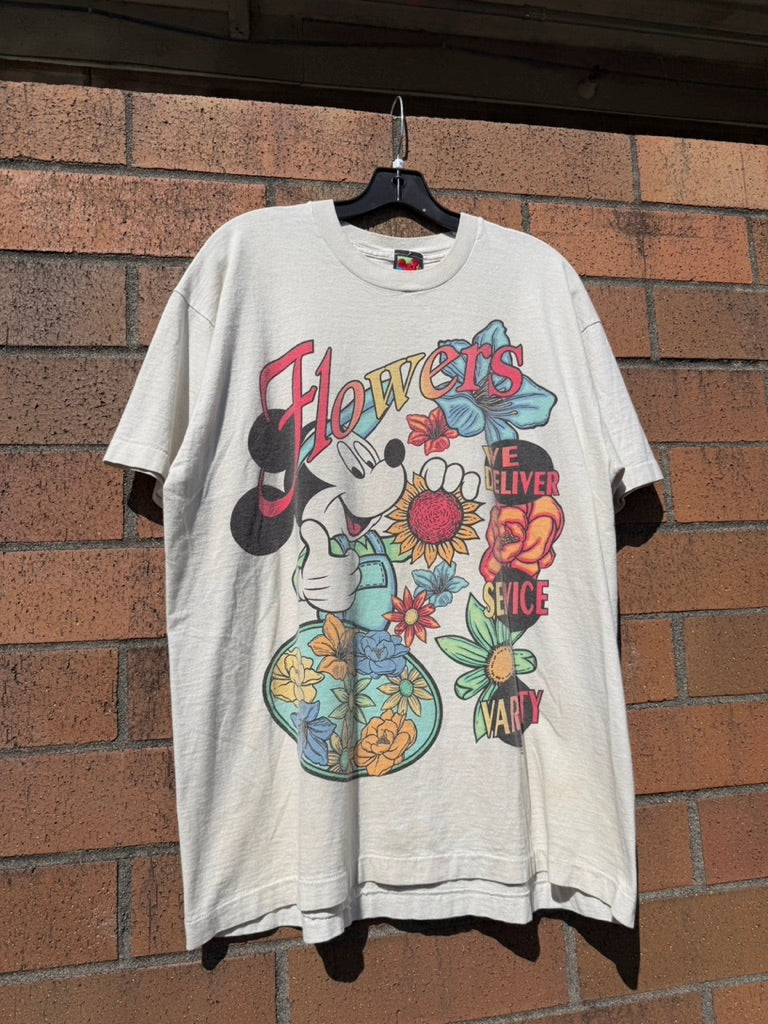 90s Mickey Mouse Florist Tee Sz XL