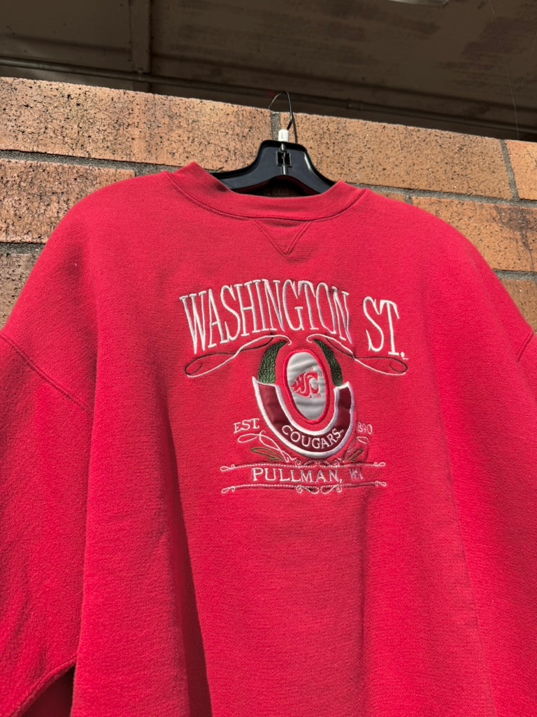 90s WSU Cougars Midwest Embroidery Crewneck Sz L