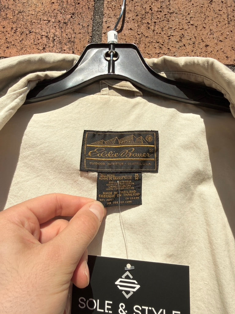 90s Eddie Bauer Beige Cargo Jacket Sz M