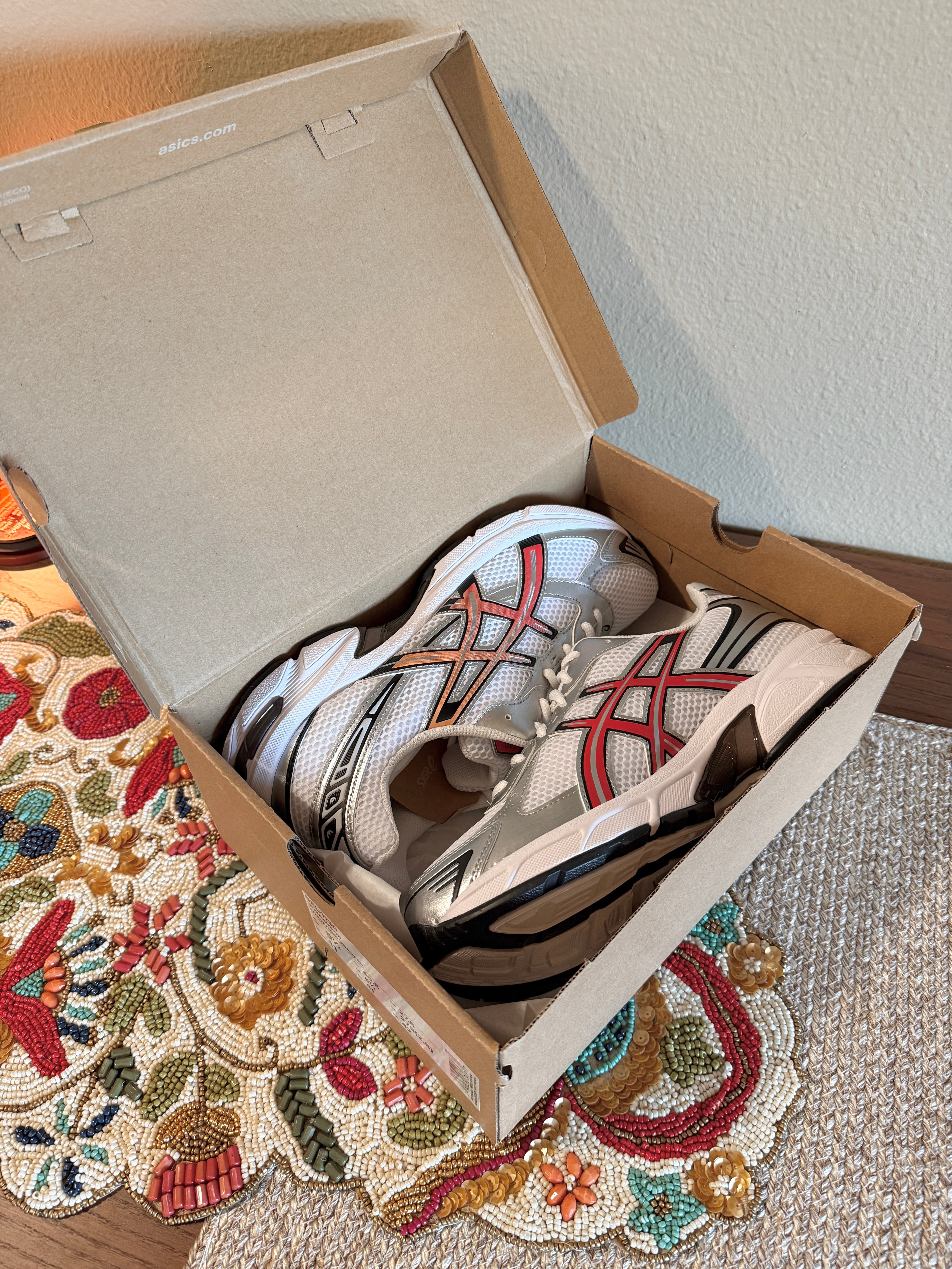 Asics Gel-1130 White Red Snapper Size 9