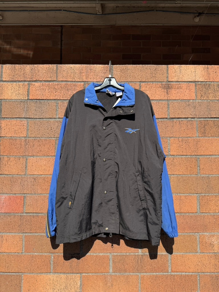 90s Reebok Black / Blue Track Jacket Sz M