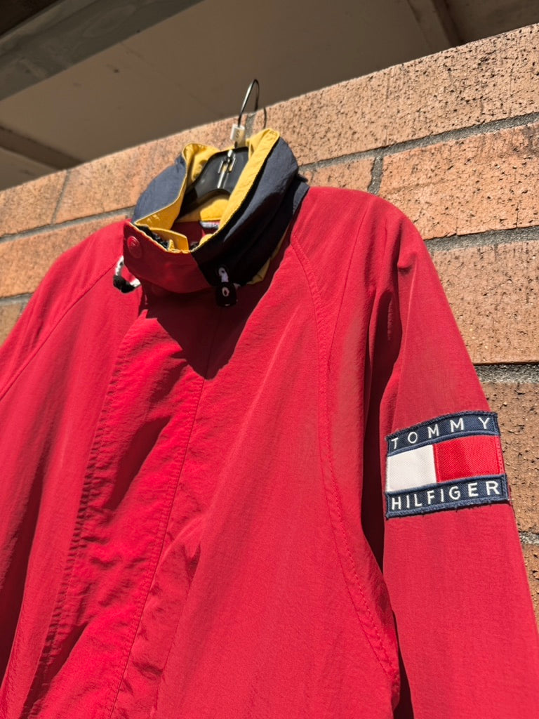 90s Tommy Hilfiger Red Flag Jacket Sz Small