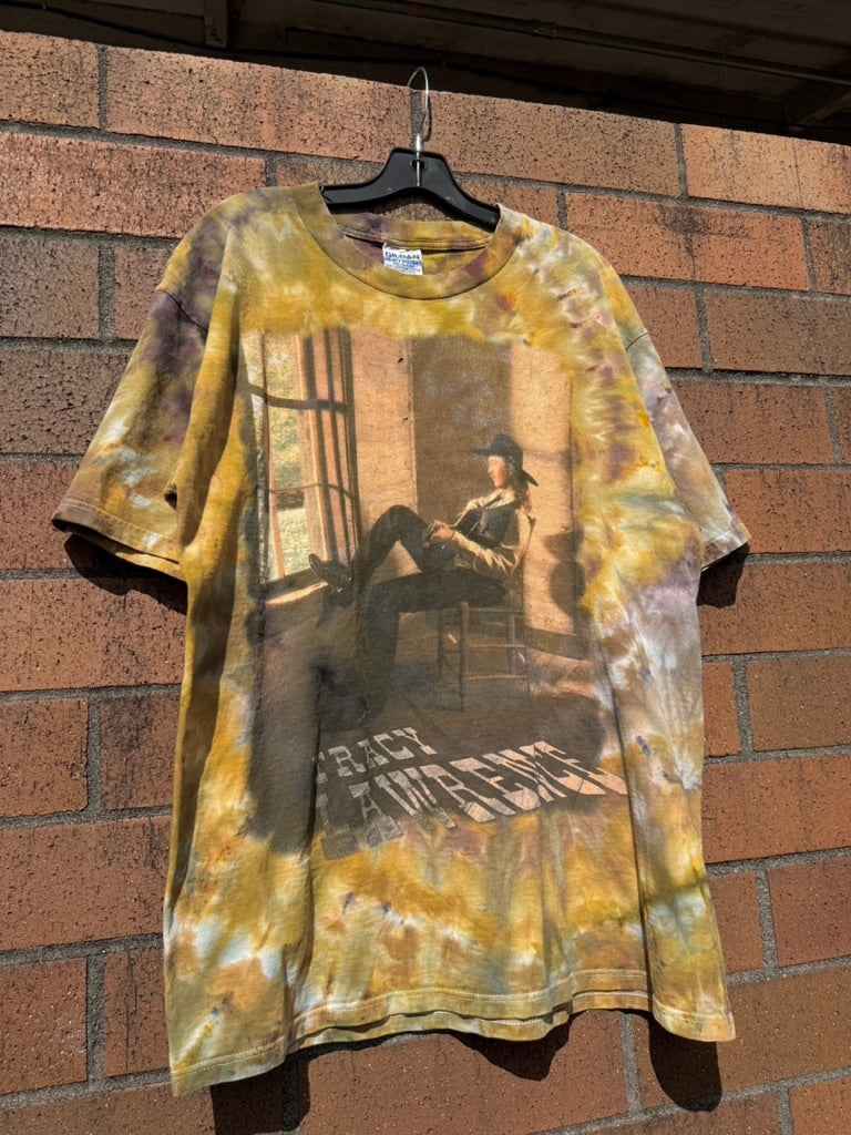 1996 Tracy Lawrence Time Marches On Hand Dyed Tee Size XL