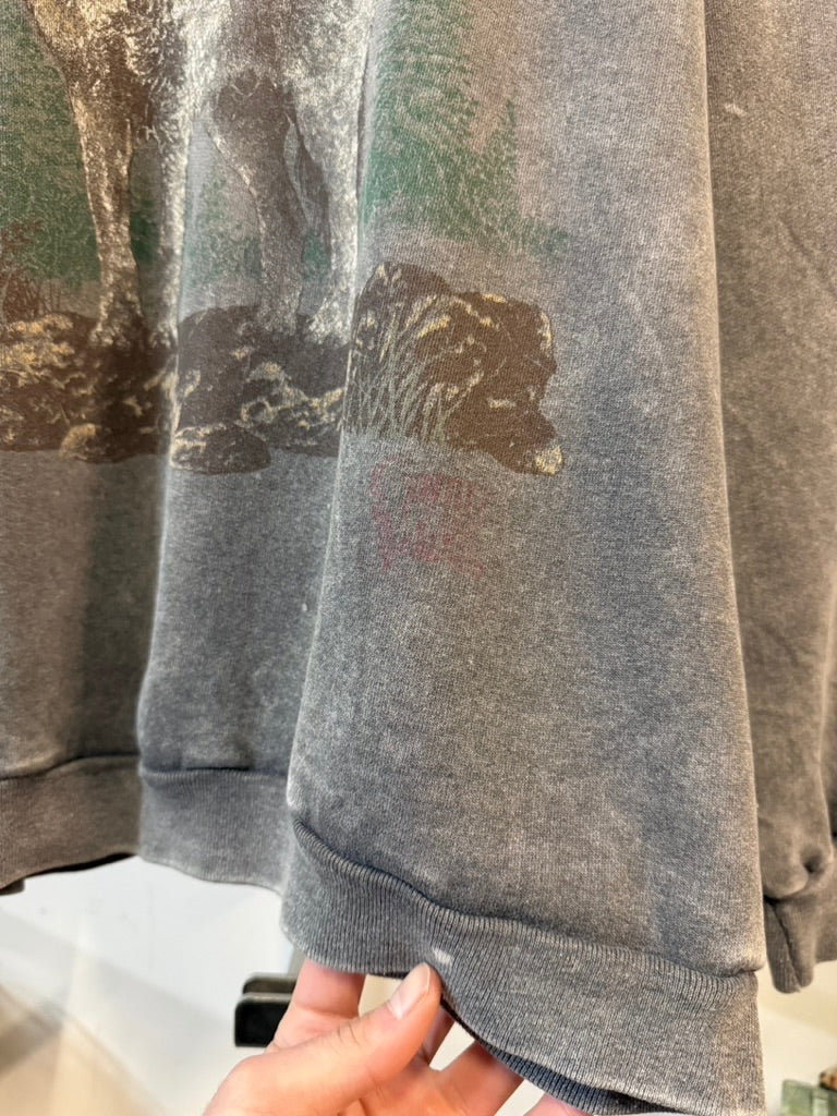 90s Lone Wolf Dark Grey Crewneck Sz XL
