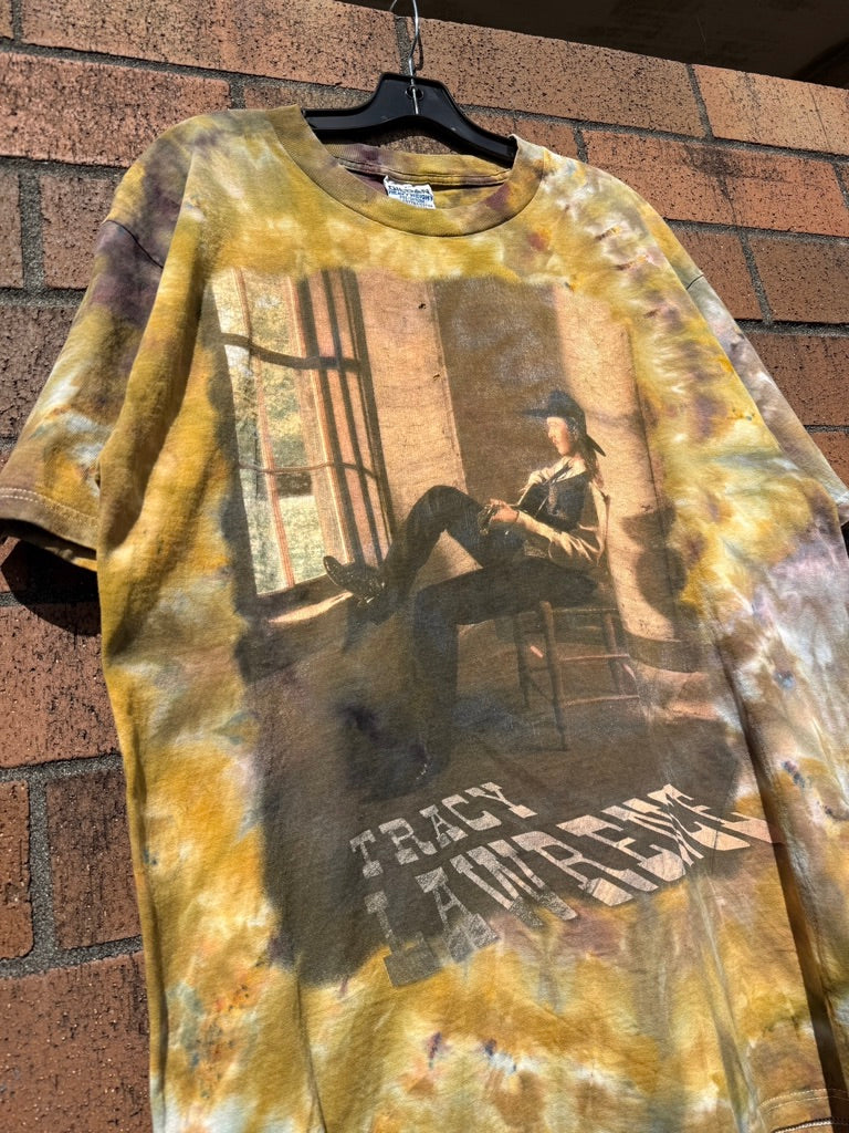1996 Tracy Lawrence Time Marches On Hand Dyed Tee Size XL