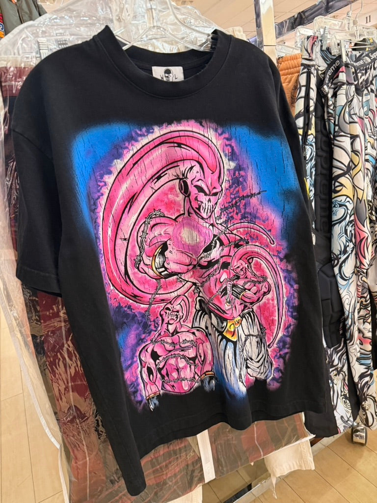 Warren Lotas x DBZ Pink Guy (Majin Buu) Tee Black Size M USED