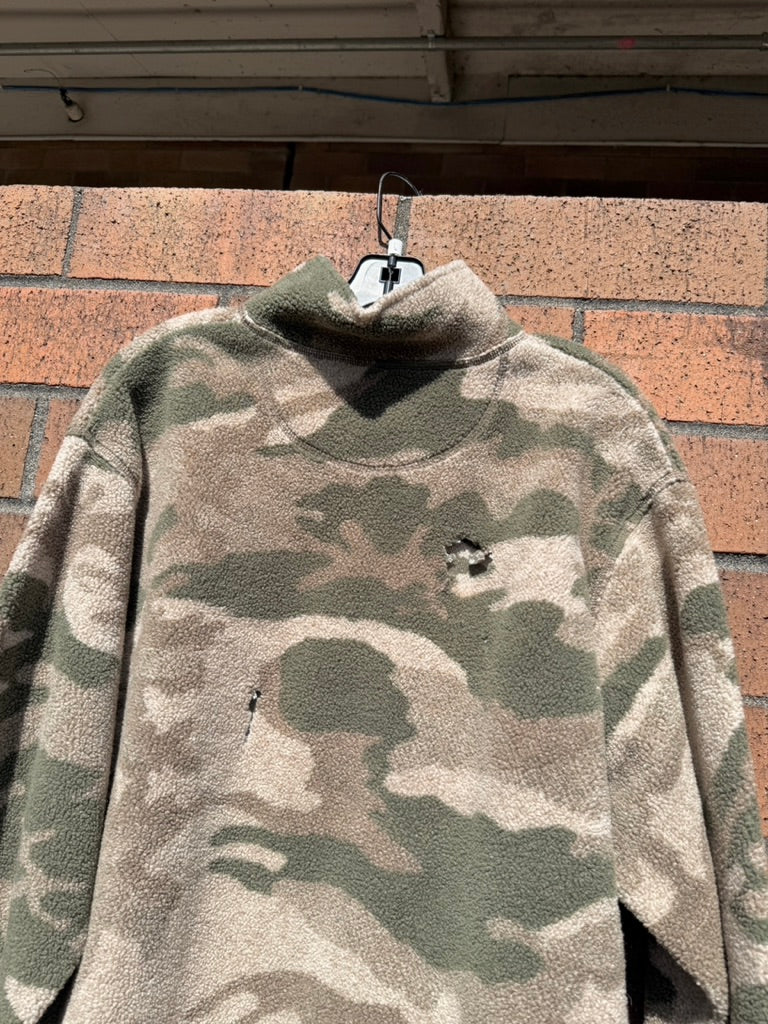 Y2K Cabelas Camo 1/4 Zip Fleece Jacket Size L