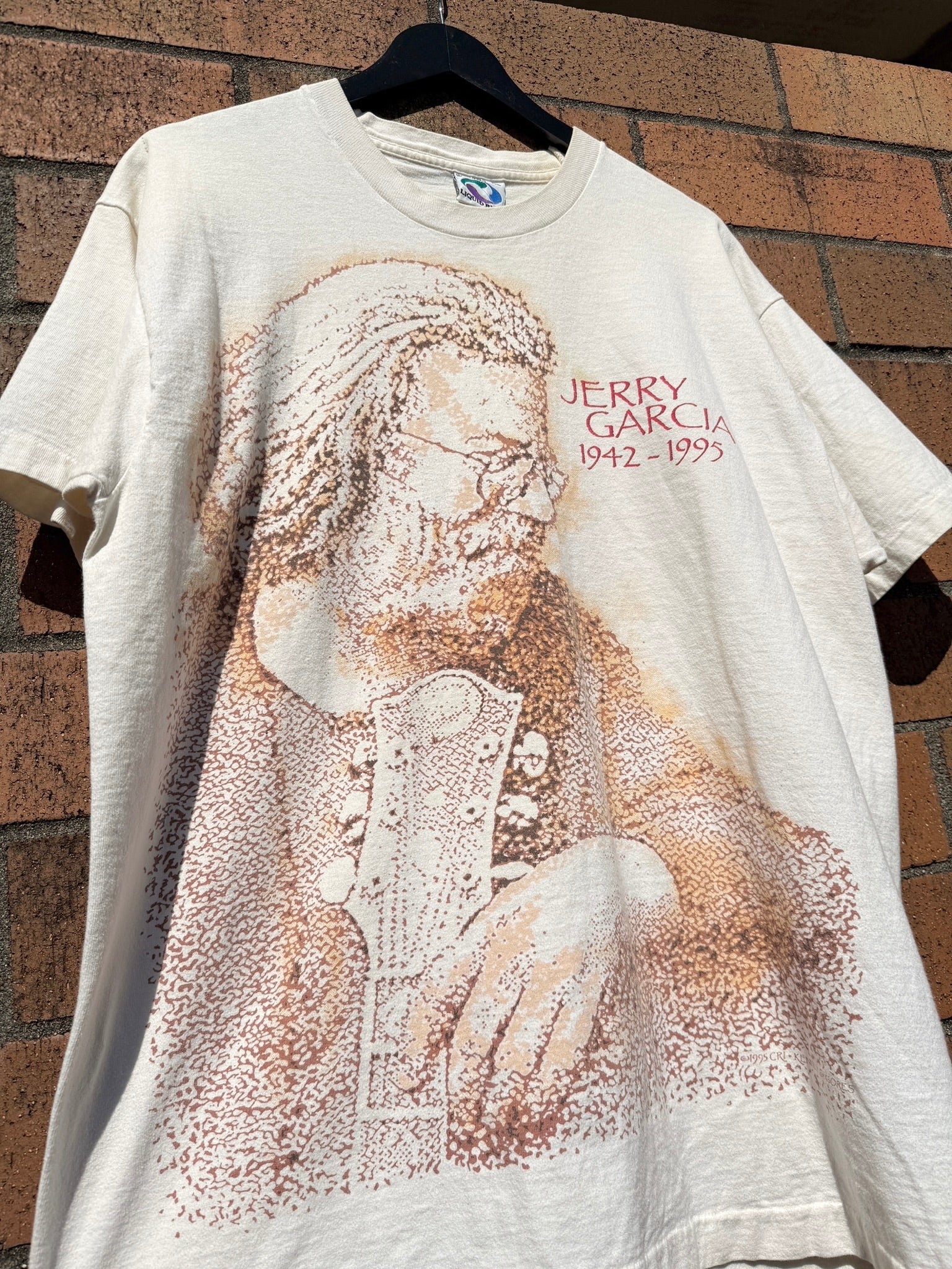 1995 Jerry Garcia Liquid Blue Memorial Tee Size XL