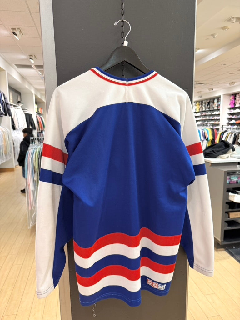90s CCM USA Olympic Team Blue Hockey Jersey Sz L