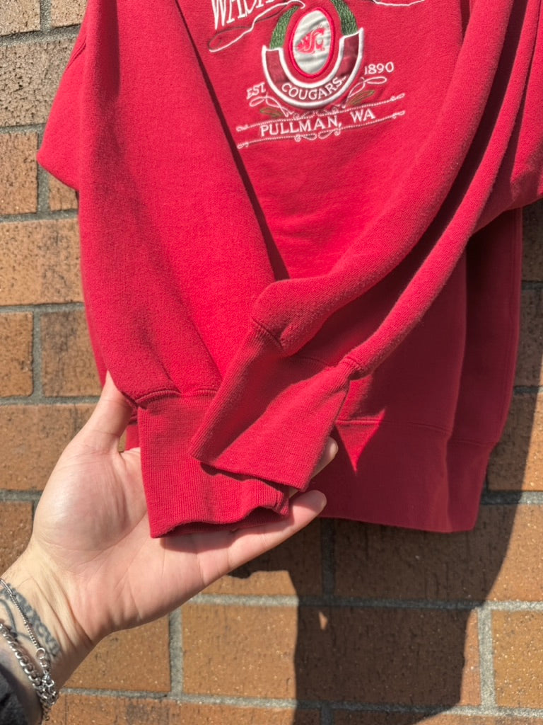 90s WSU Cougars Midwest Embroidery Crewneck Sz L