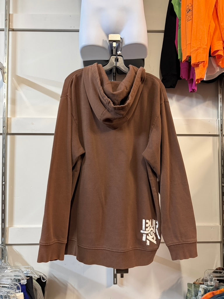Y2K Burton Snowboards Brown Zip Up Hoodie Size XL