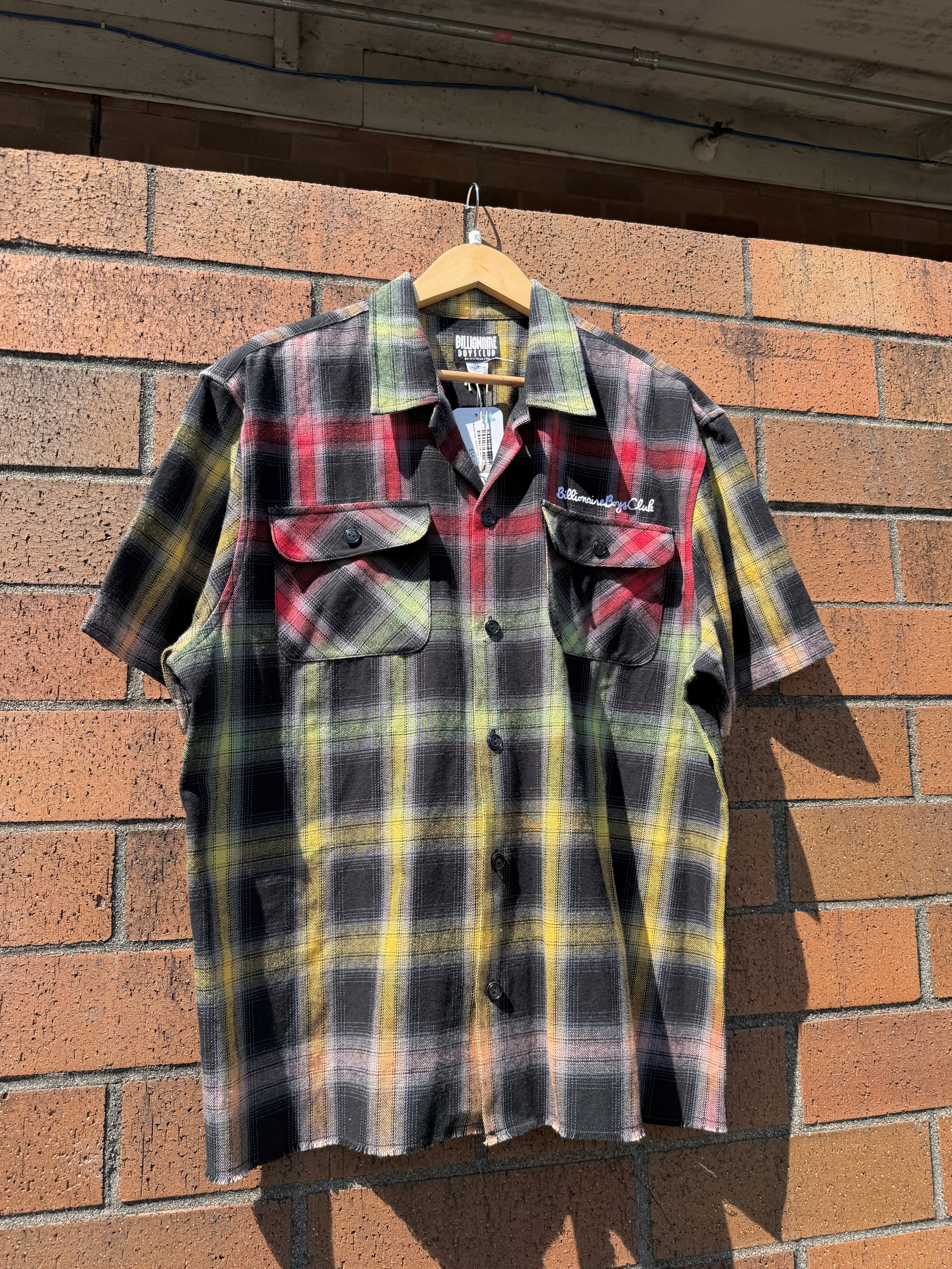 Billionaire Boys Club Rave Short Sleeve Plaid Flannel NWT Size XL