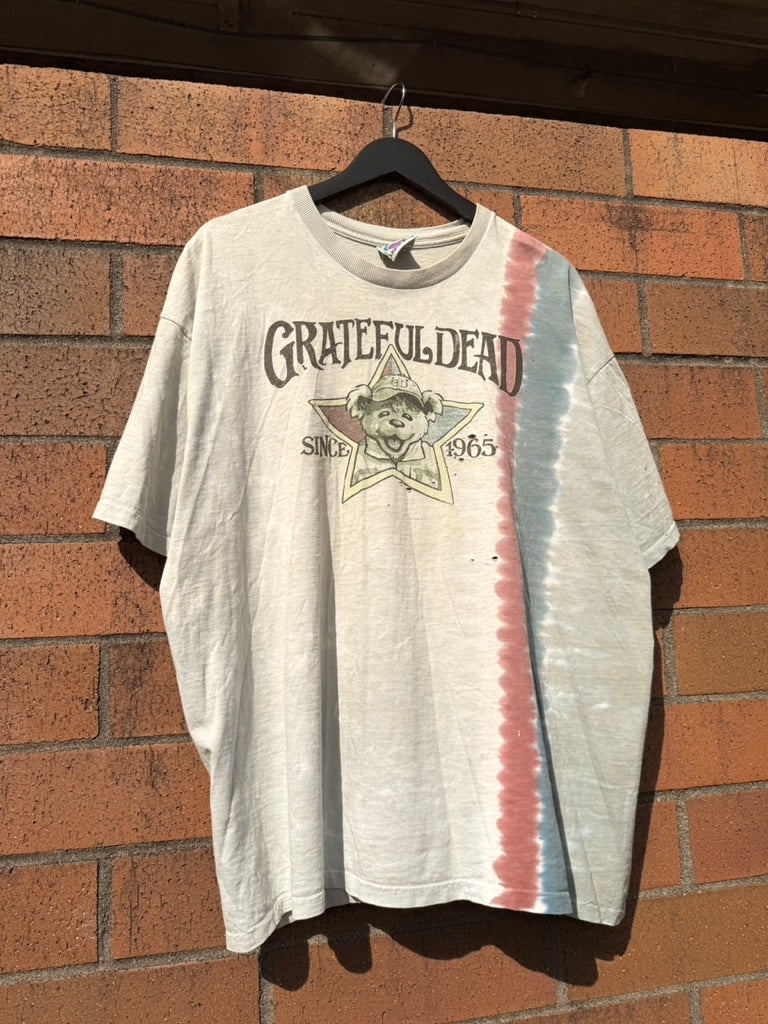 2000 Grateful Dead Baseball Bear Tie Dye Liquid Blue Tee Size XXL