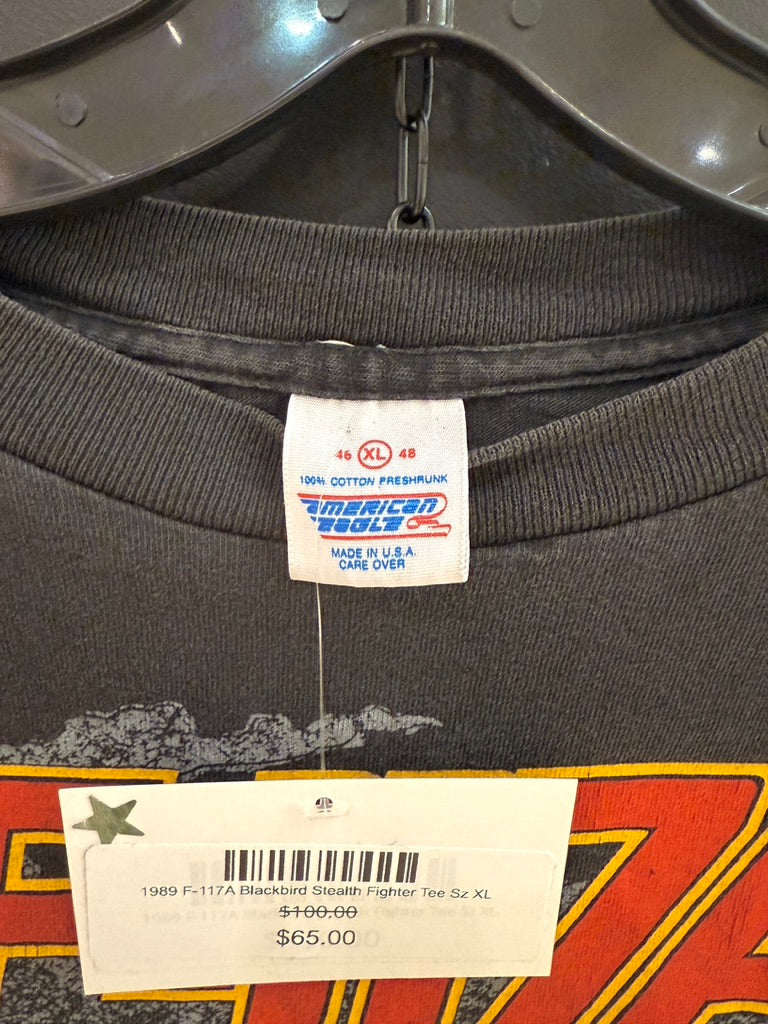1989 F-117A Blackbird Stealth Fighter Tee Sz XL