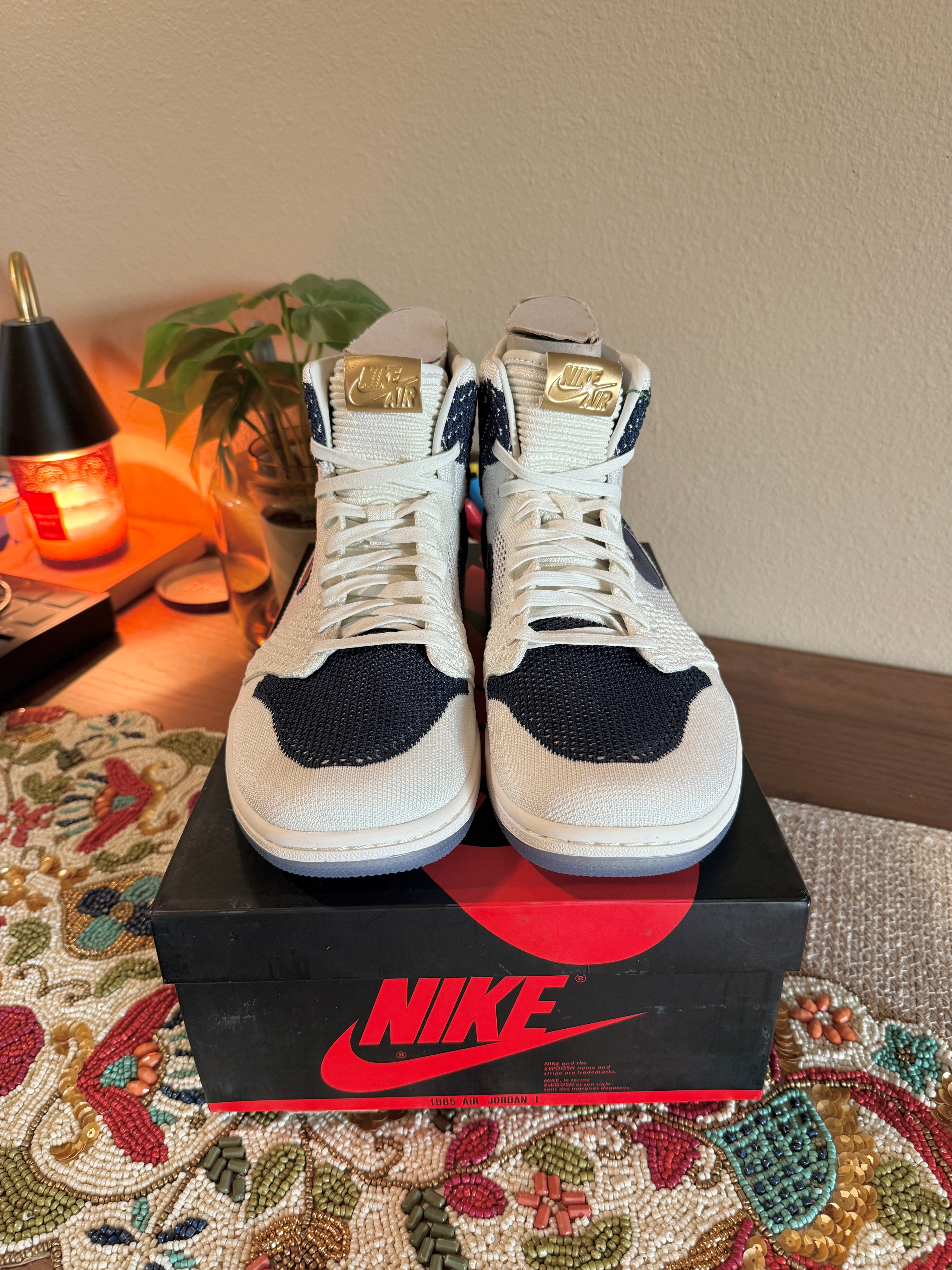 Jordan 1 Retro High Flyknit Derek Jeter RE2PECT Size 11.5