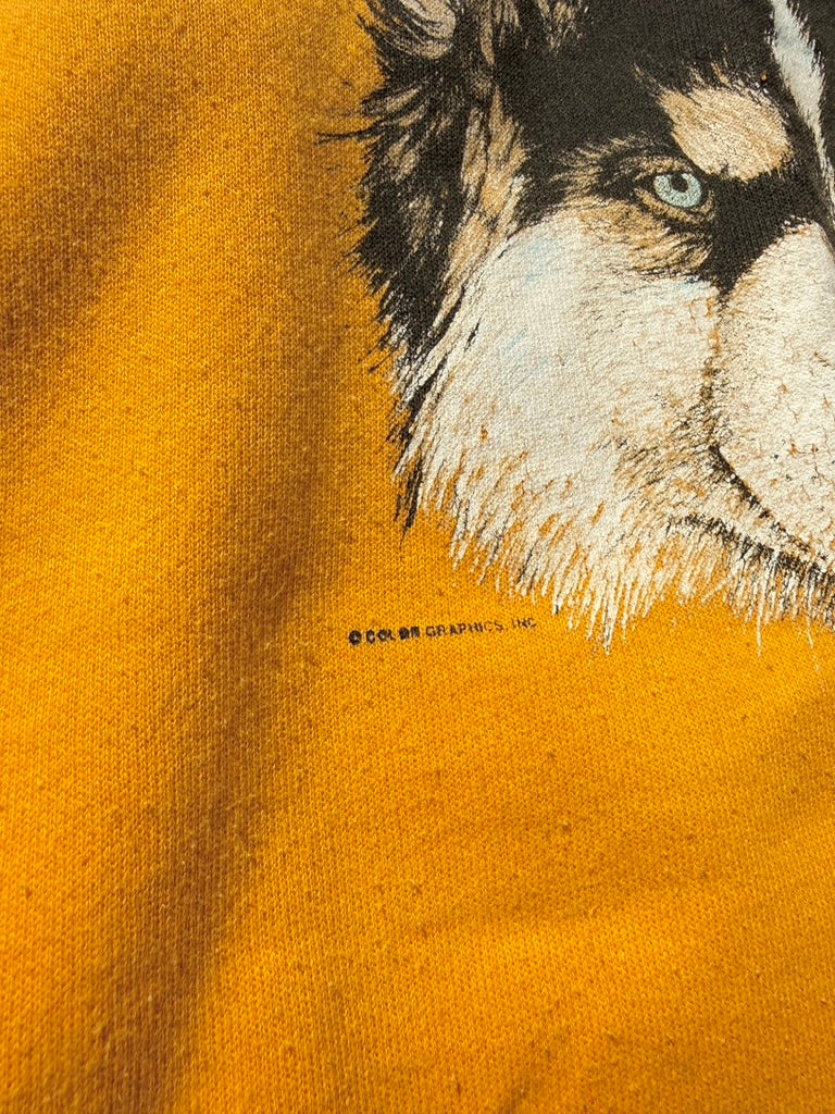 80s Harry the Husky UW Crewneck Yellow Sz M