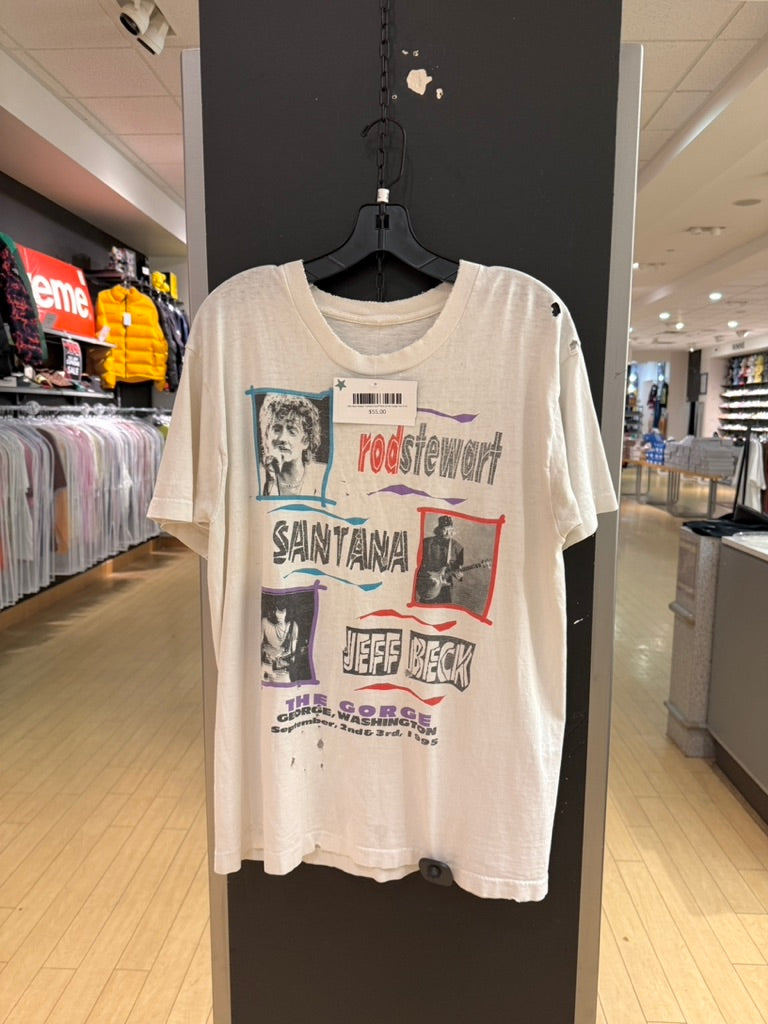 1995 Rod Stewart Santana & Jeff Beck at the Gorge Tee Sz XL