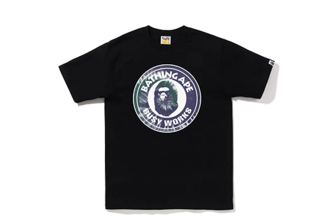 BAPE Tie Dye Busy Works Tee Black/Purple Sz 2XL