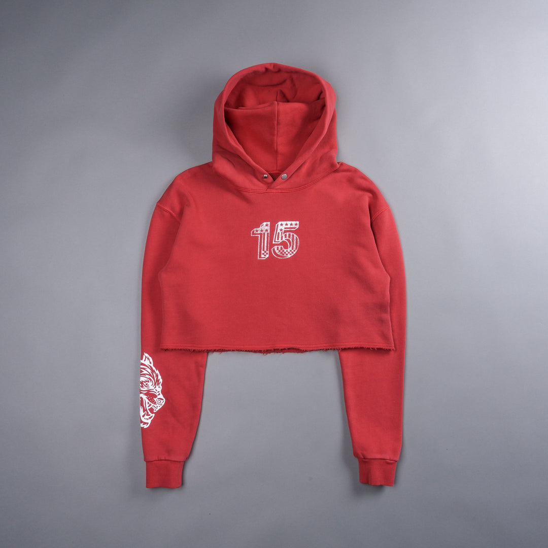 Women's Darc Sport Victory Lap Pierce Cropped Hoodie Red Sz Small