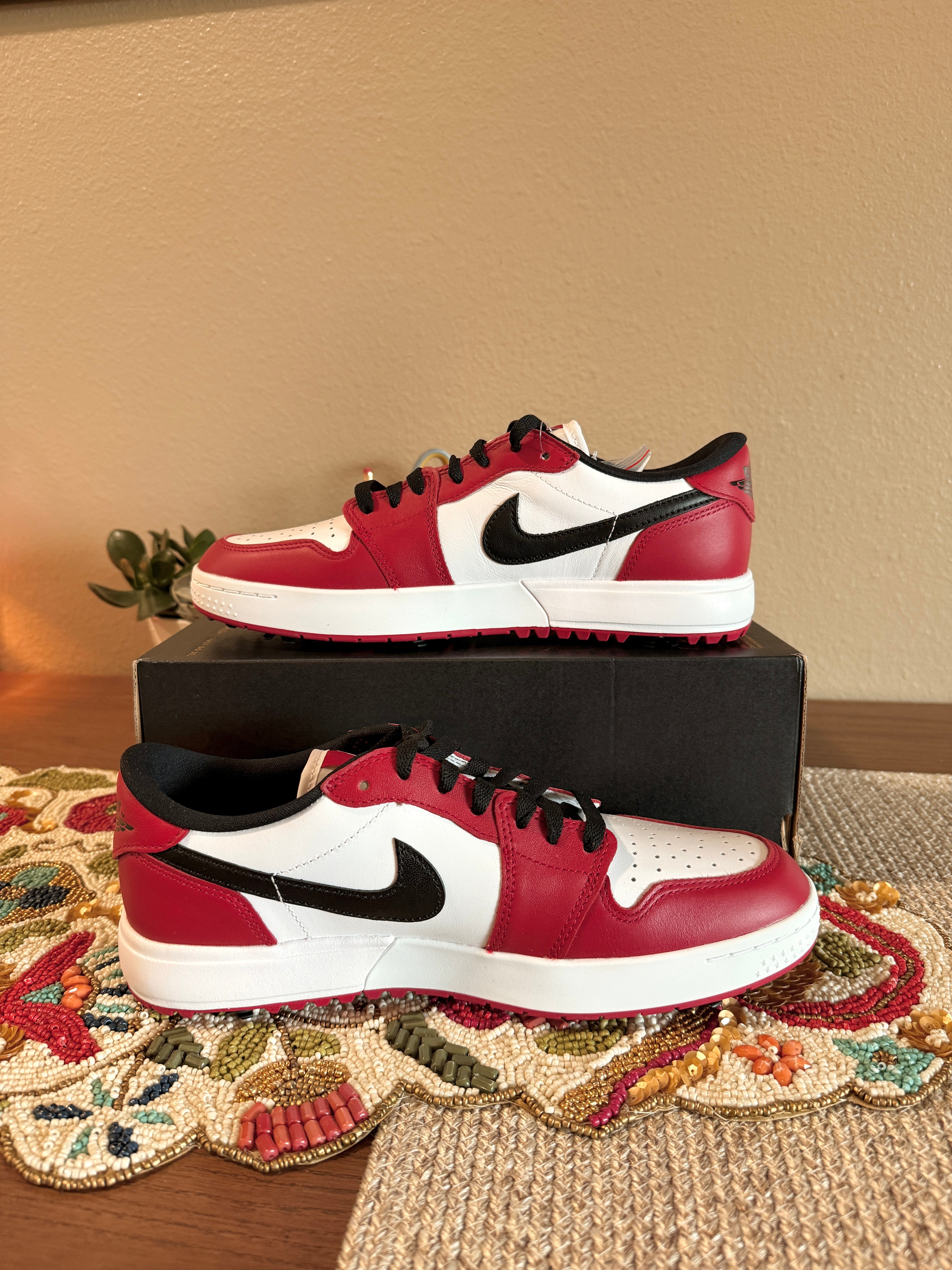 Jordan 1 Low Golf Spiked Chicago Size 8.5 MISSING LID