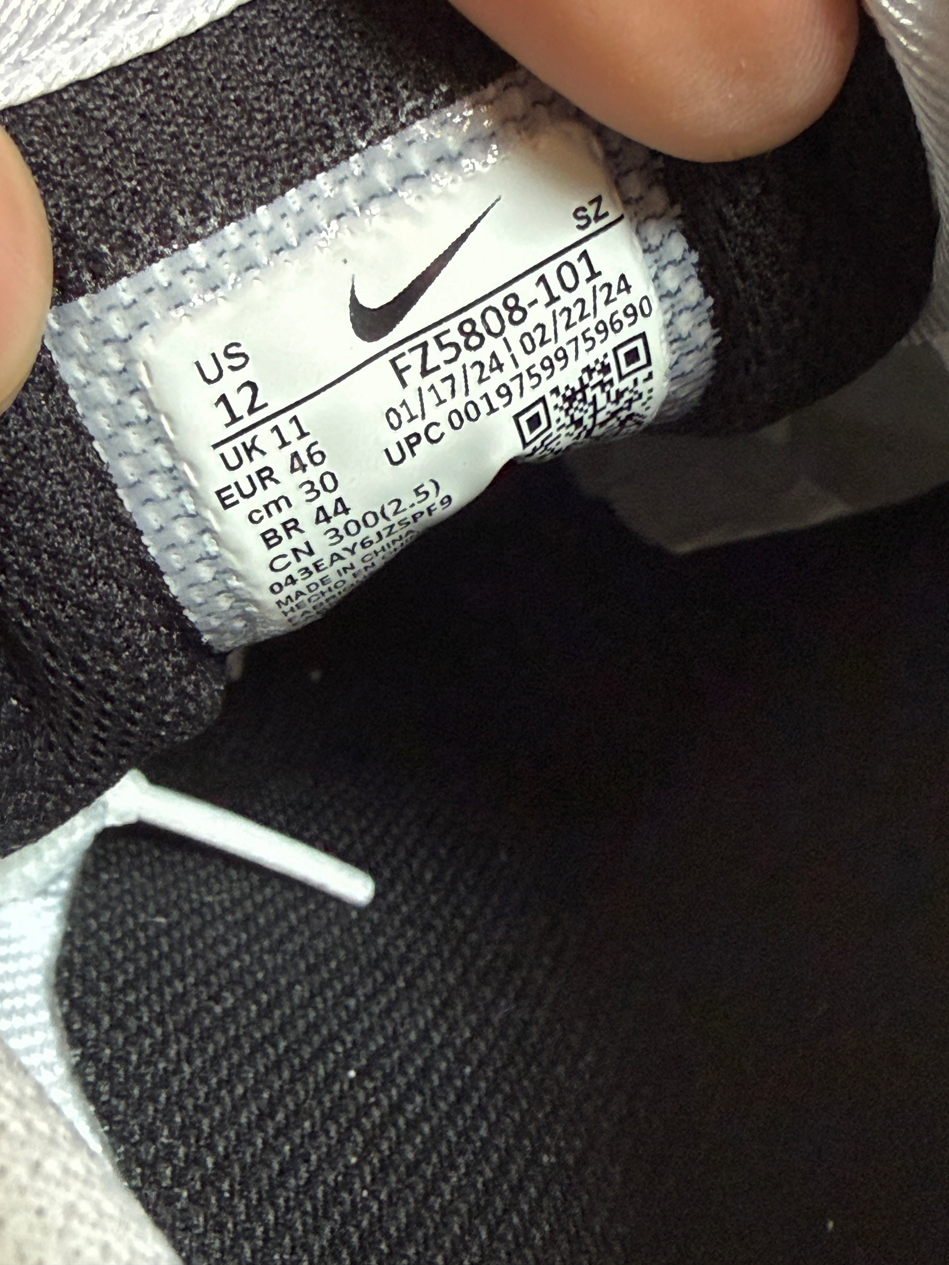 Nike Air Max 1 Essential Summit White Black Size 12 MISSING LID