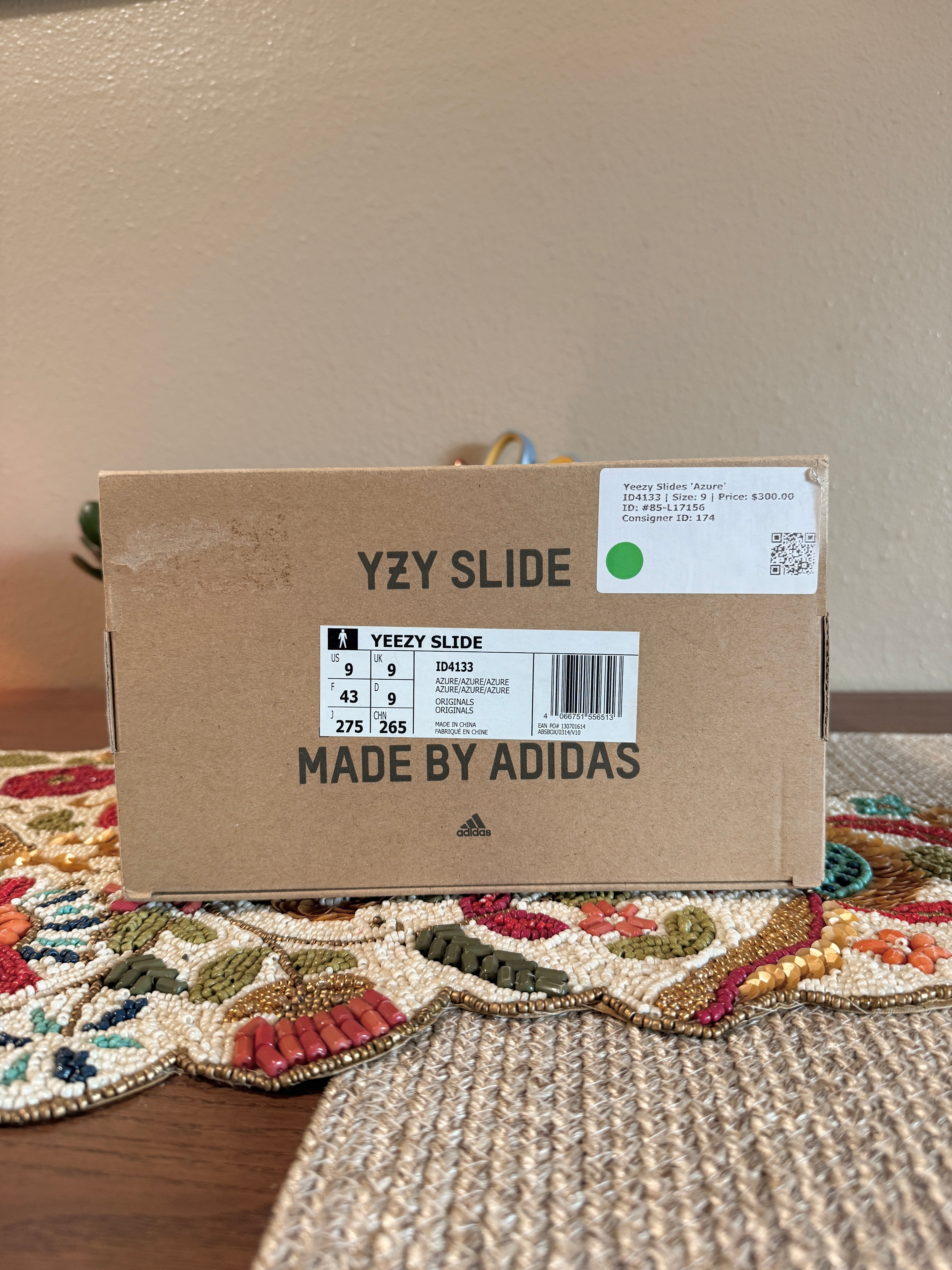adidas Yeezy Slide Azure Size 9