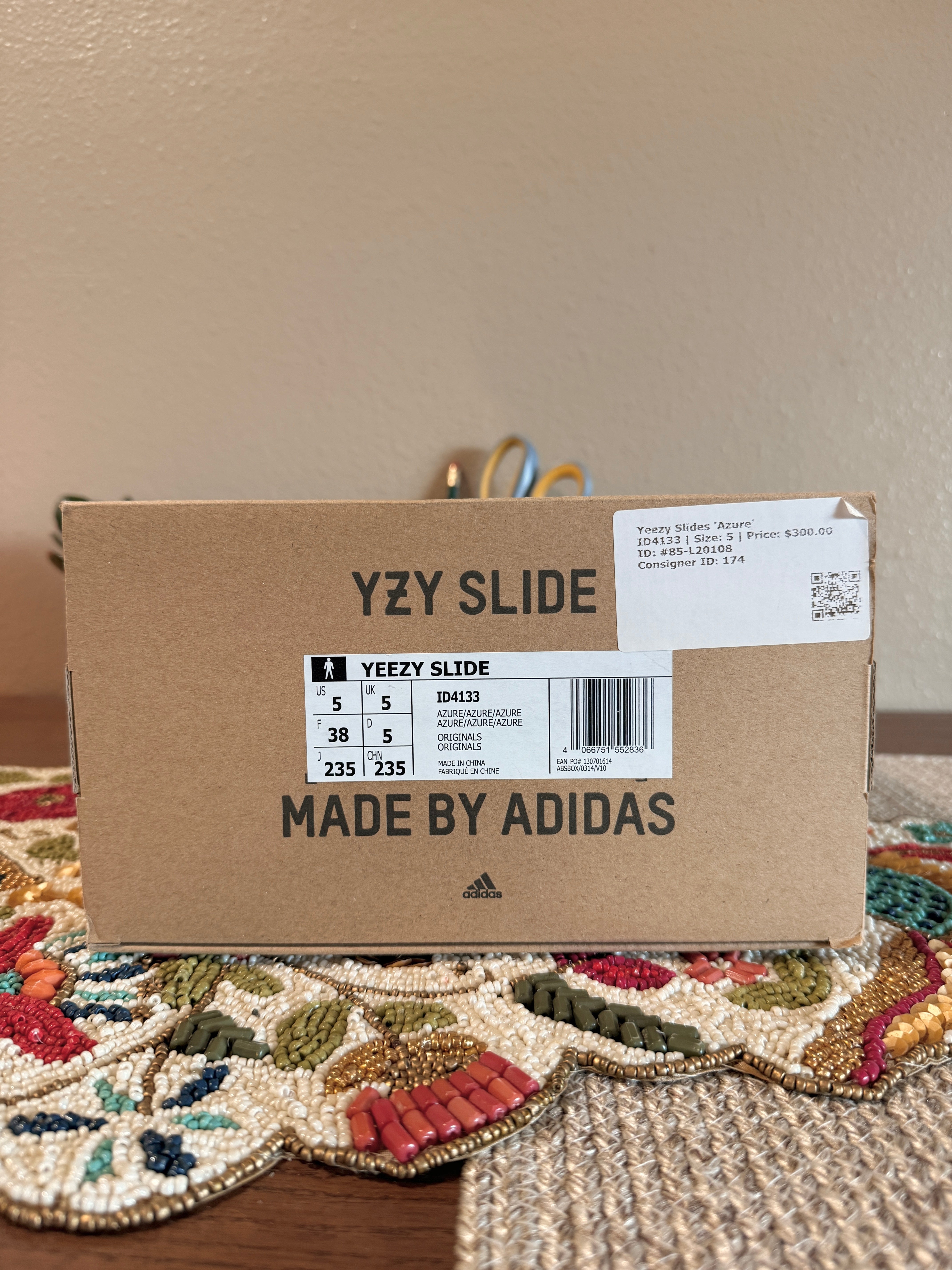 Adidas Yeezy Slides Azure Size 5
