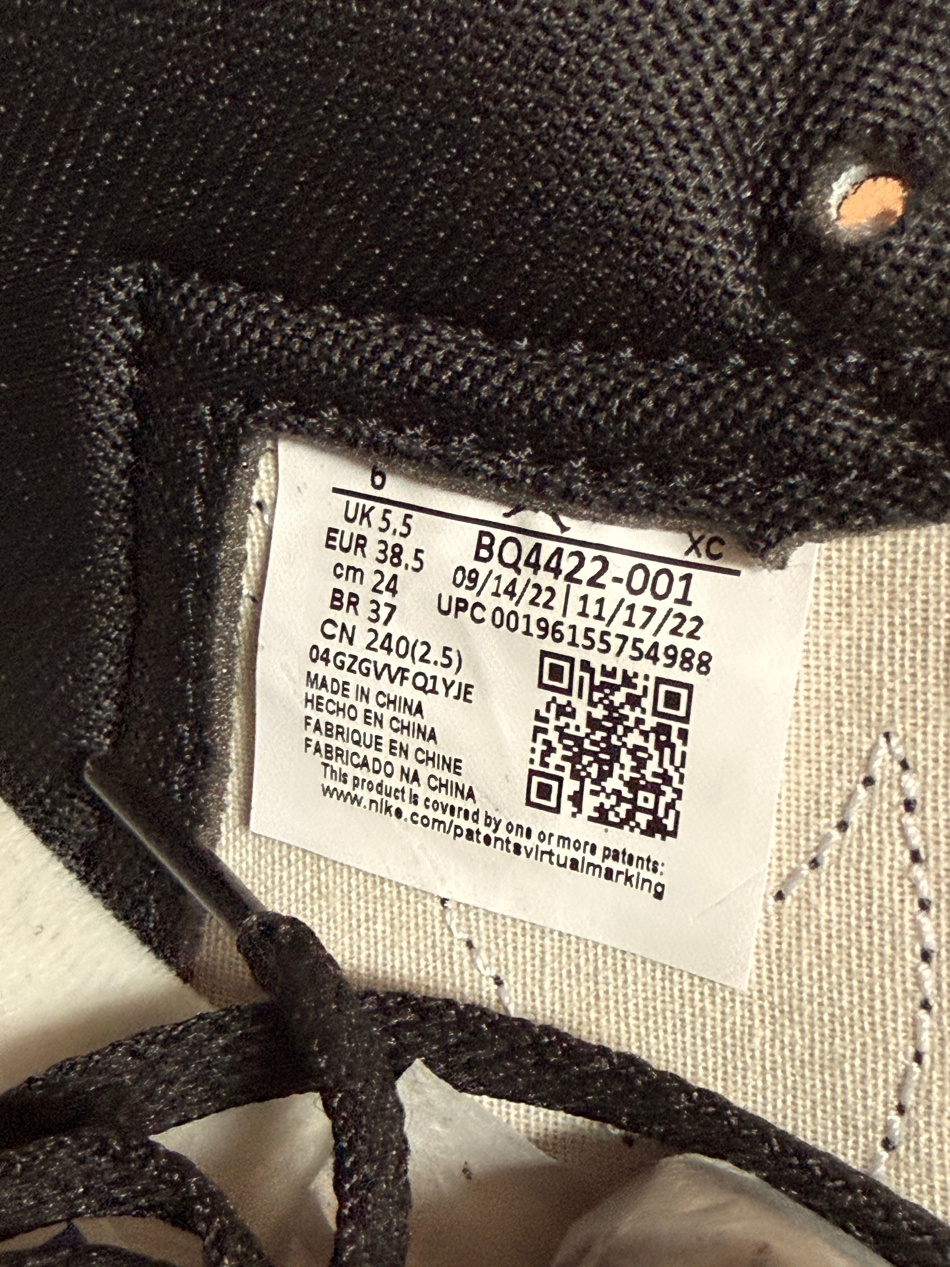 Jordan 1 Retro High '85 Black White (2023) Size 6