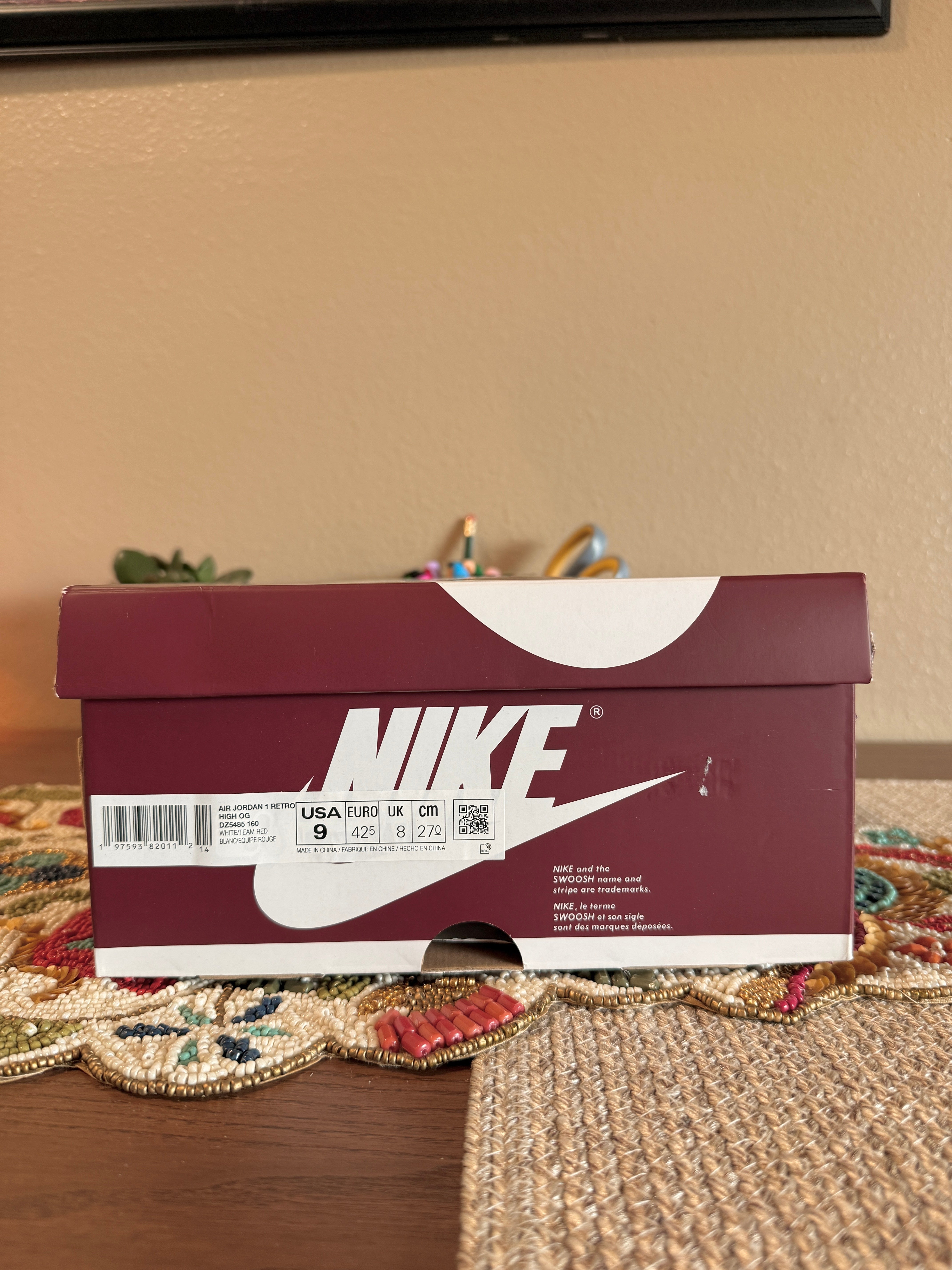 Jordan 1 Retro High OG Artisanal Red Size 9