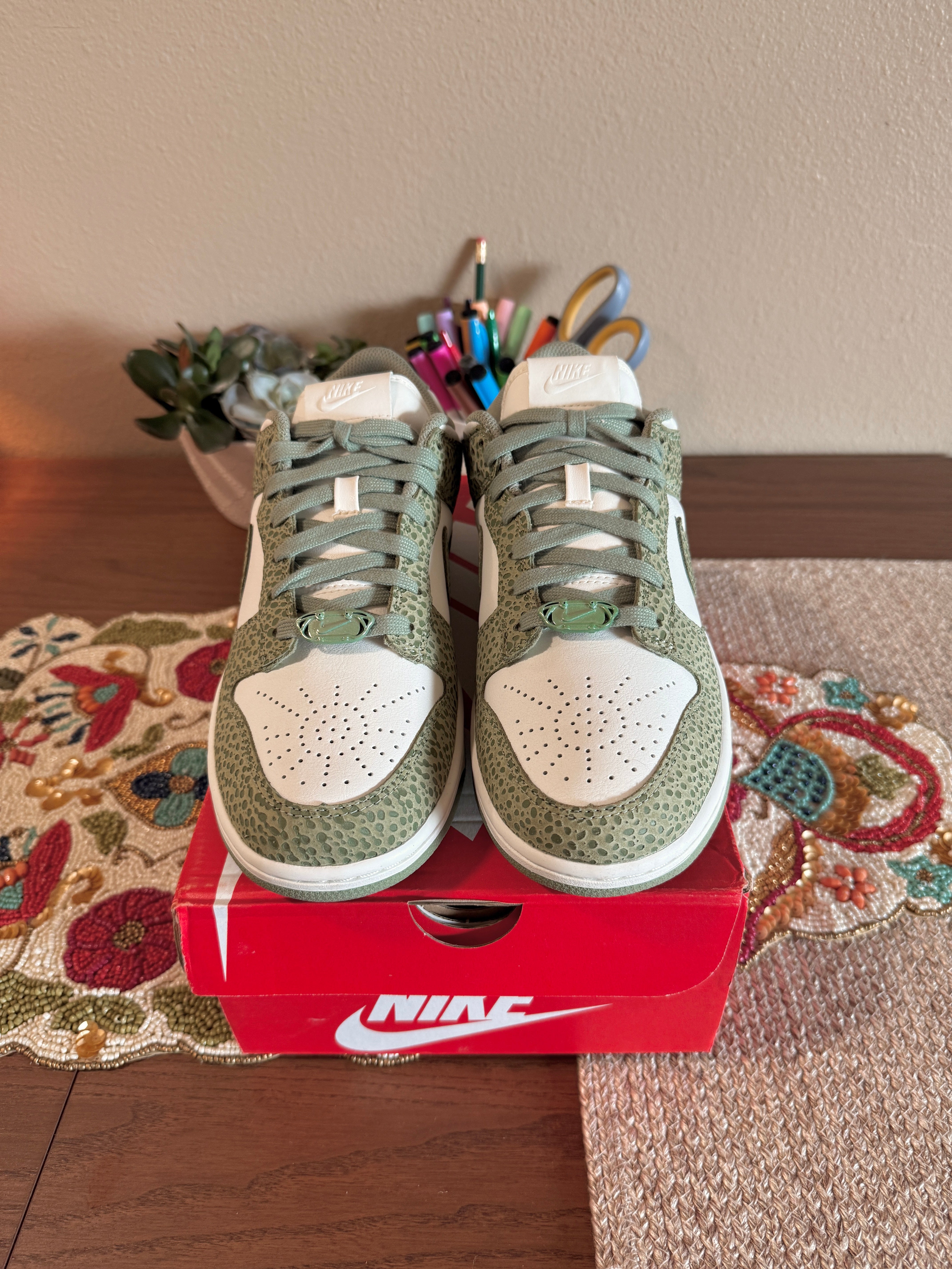 Nike Dunk Low Safari Oil Green Size 9.5M / 11W