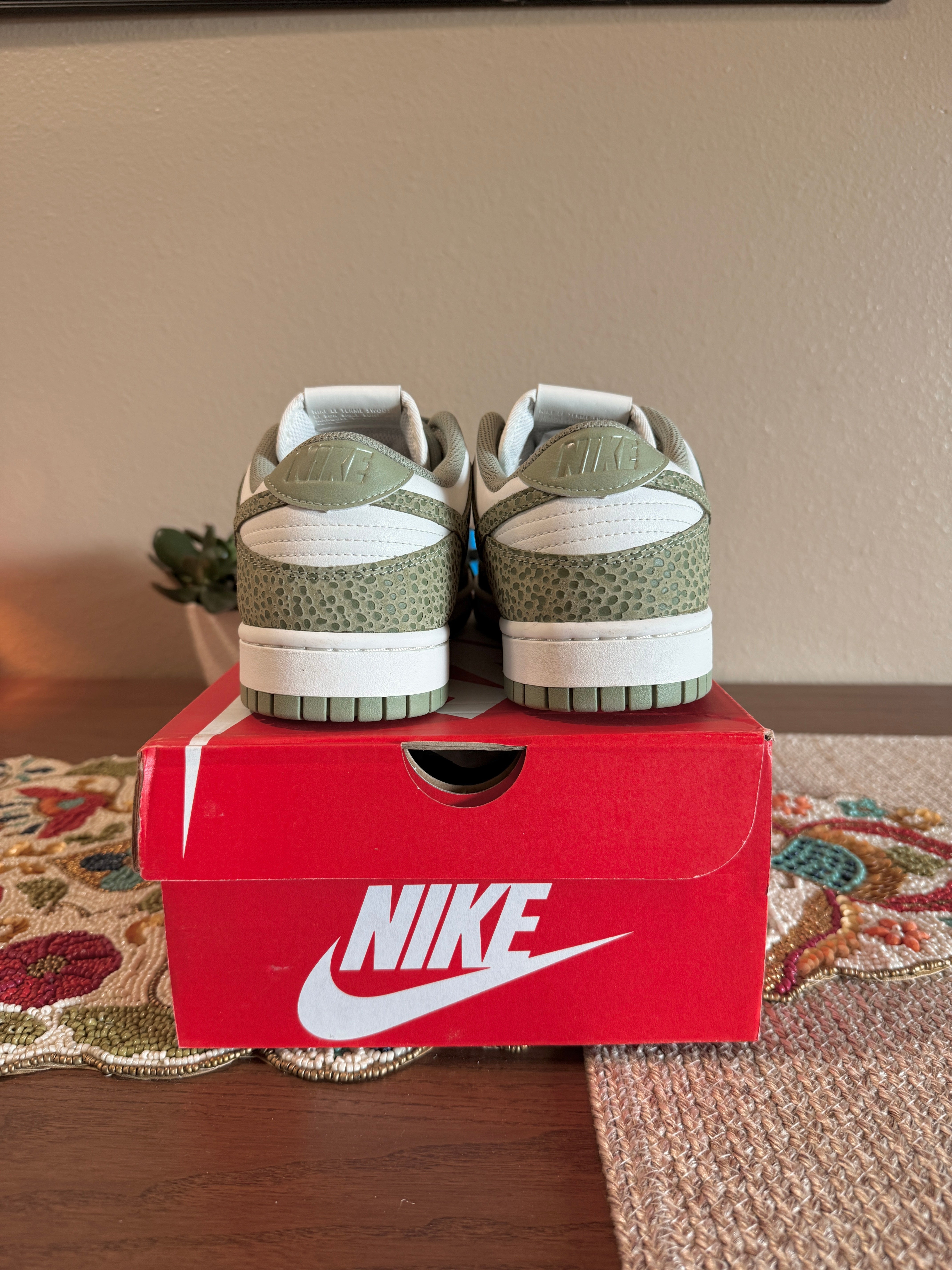 Nike Dunk Low Safari Oil Green Size 9.5M / 11W