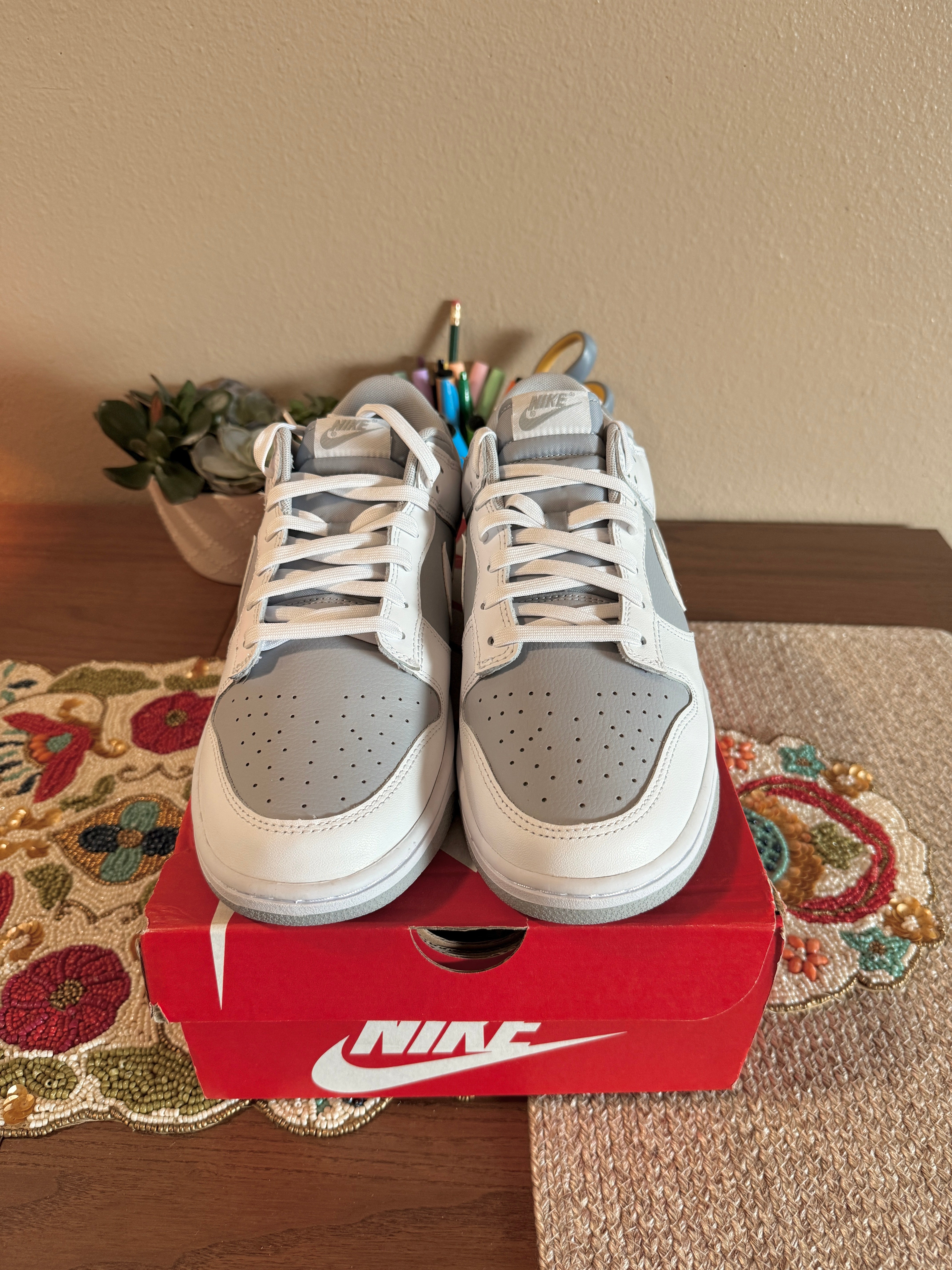 Nike Dunk Low Retro White Grey Size 12