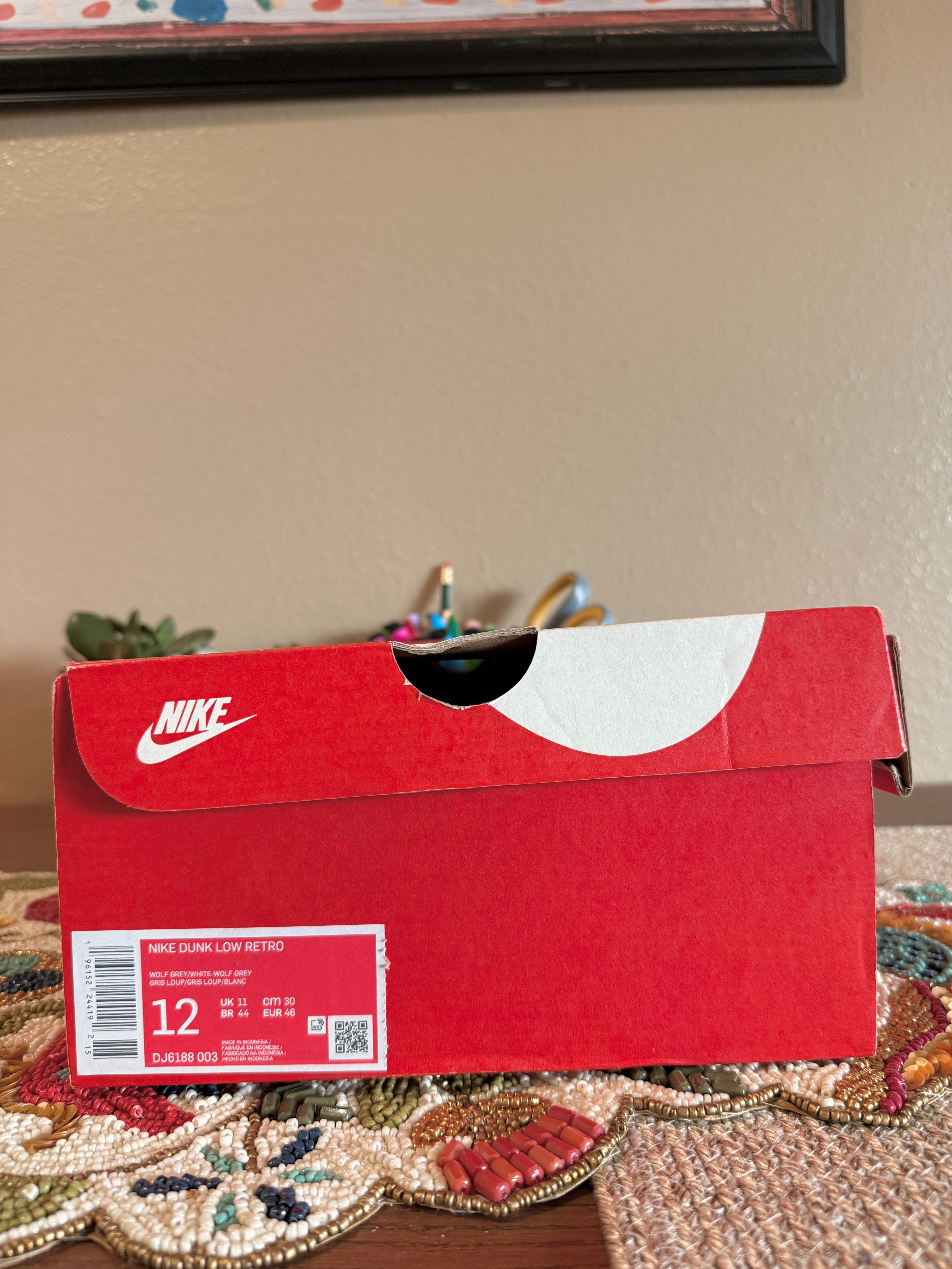 Nike Dunk Low Retro White Grey Size 12